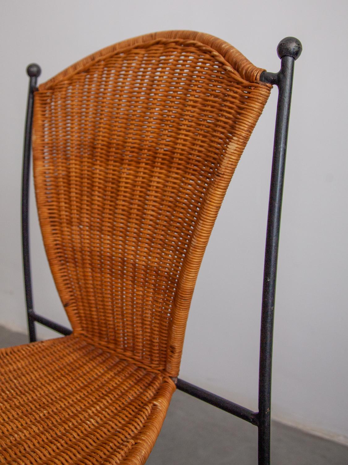 Set of Ten Iron, Rattan Indoor, Outdoor Patio Chairs by Pipsan Saarinen Swanson 2