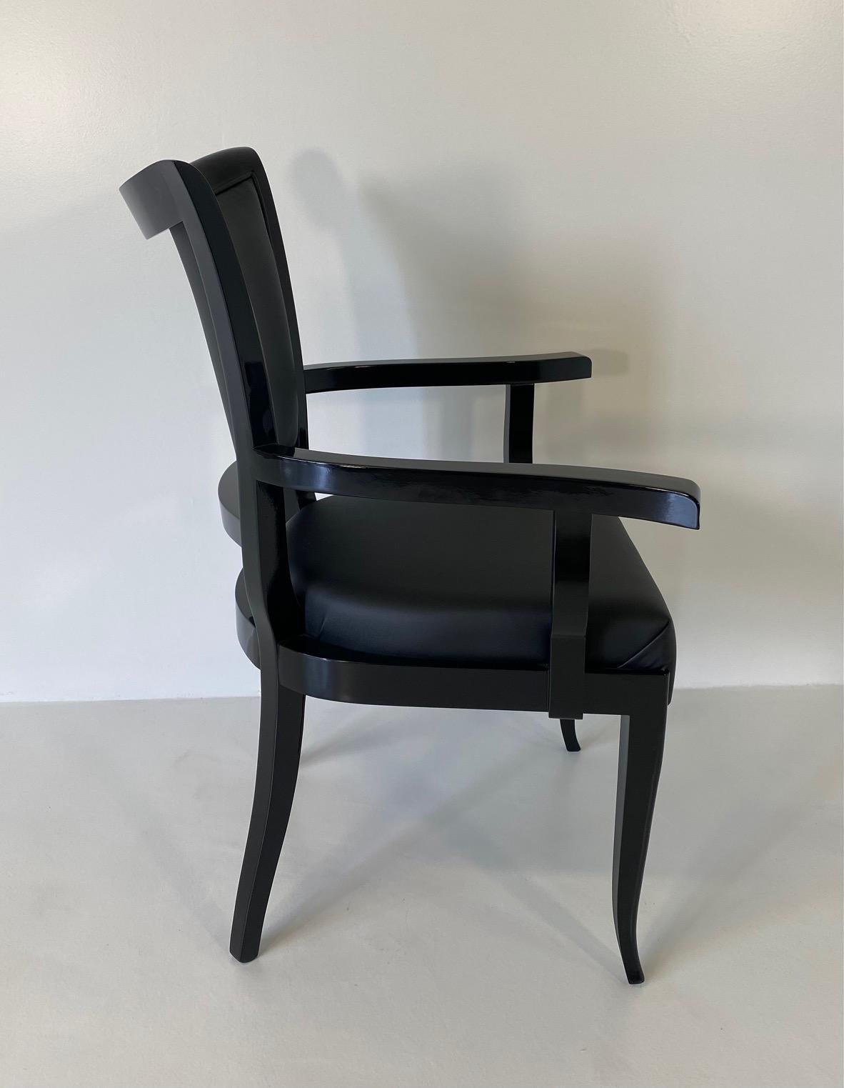 Set of Ten Italian Art Deco Black Chairs 5