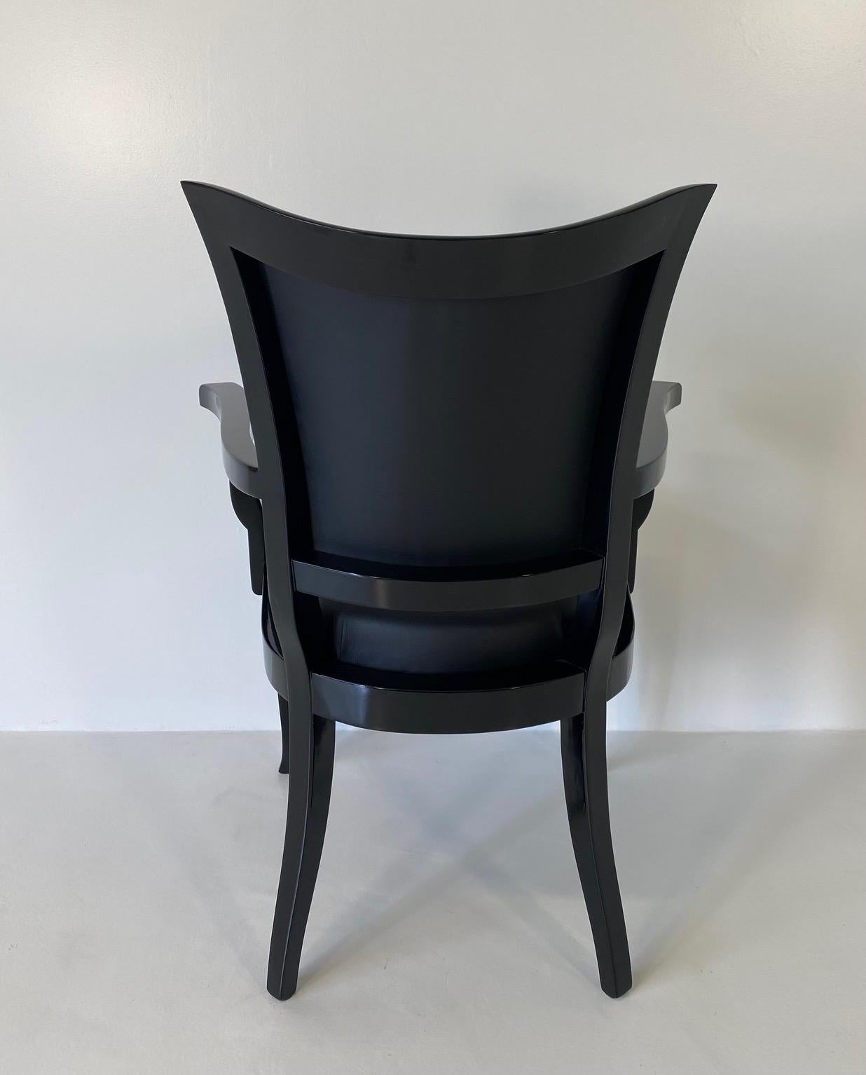 Set of Ten Italian Art Deco Black Chairs 6
