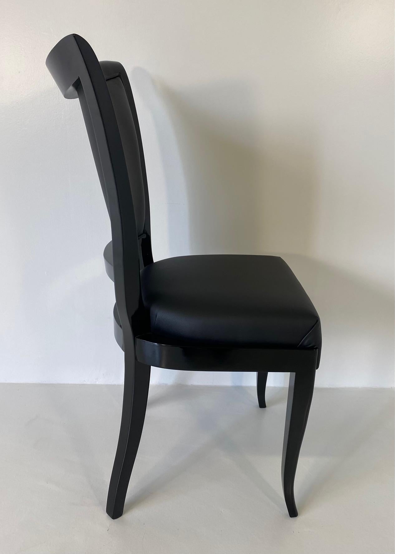 Set of Ten Italian Art Deco Black Chairs 2