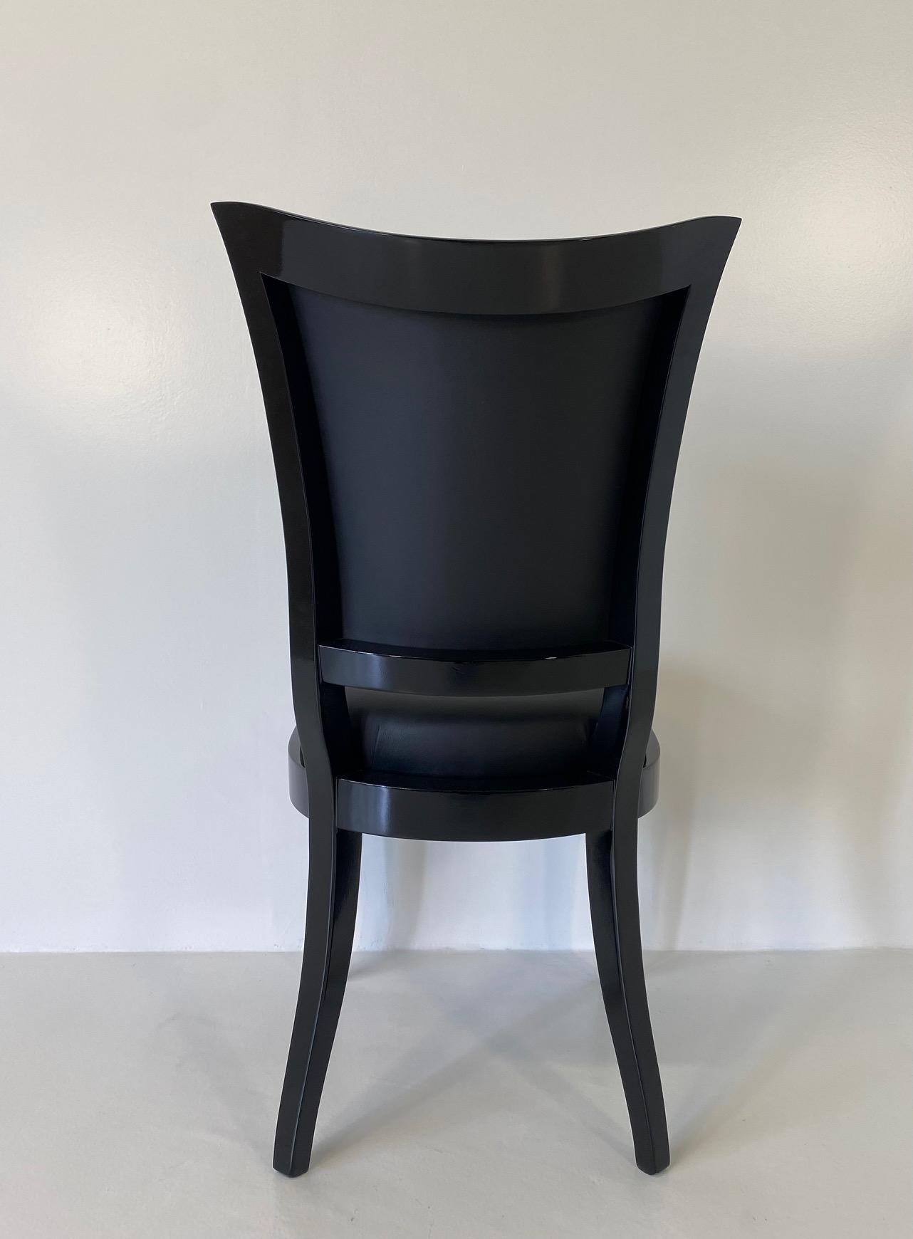 Set of Ten Italian Art Deco Black Chairs 3