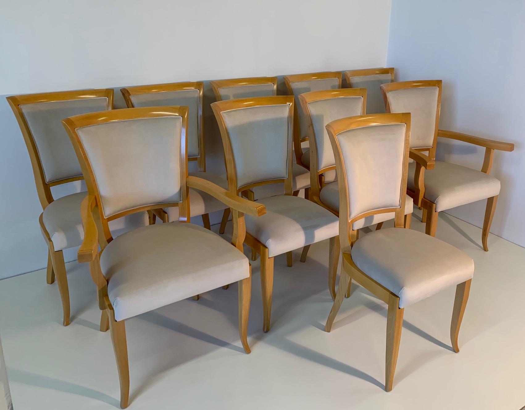 Set of Ten Italian Art Deco Chairs In Good Condition In Meda, MB