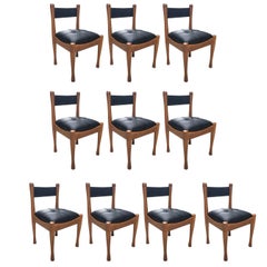 Set of Ten Italian Chairs by Silvio Coppola for Bernini