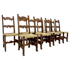 Set of Ten Italian Country Style Dining Chairs