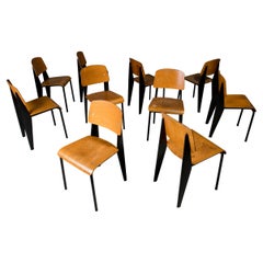 Set of Ten Jean Prouvé "Standard" Chairs, 1950s
