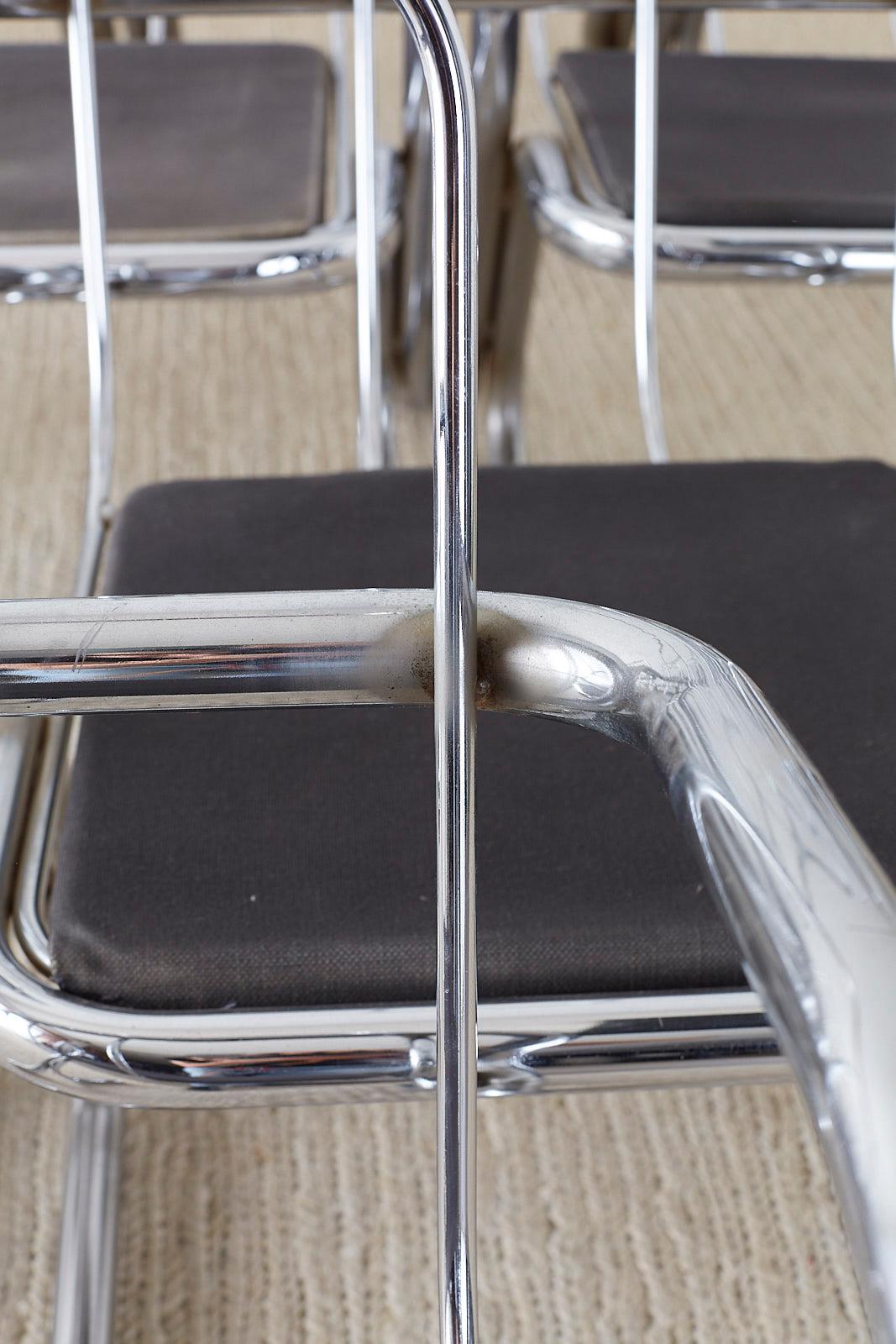 Set of Ten Jerry Johnson Midcentury Chrome Lounge Chairs In Good Condition In Rio Vista, CA