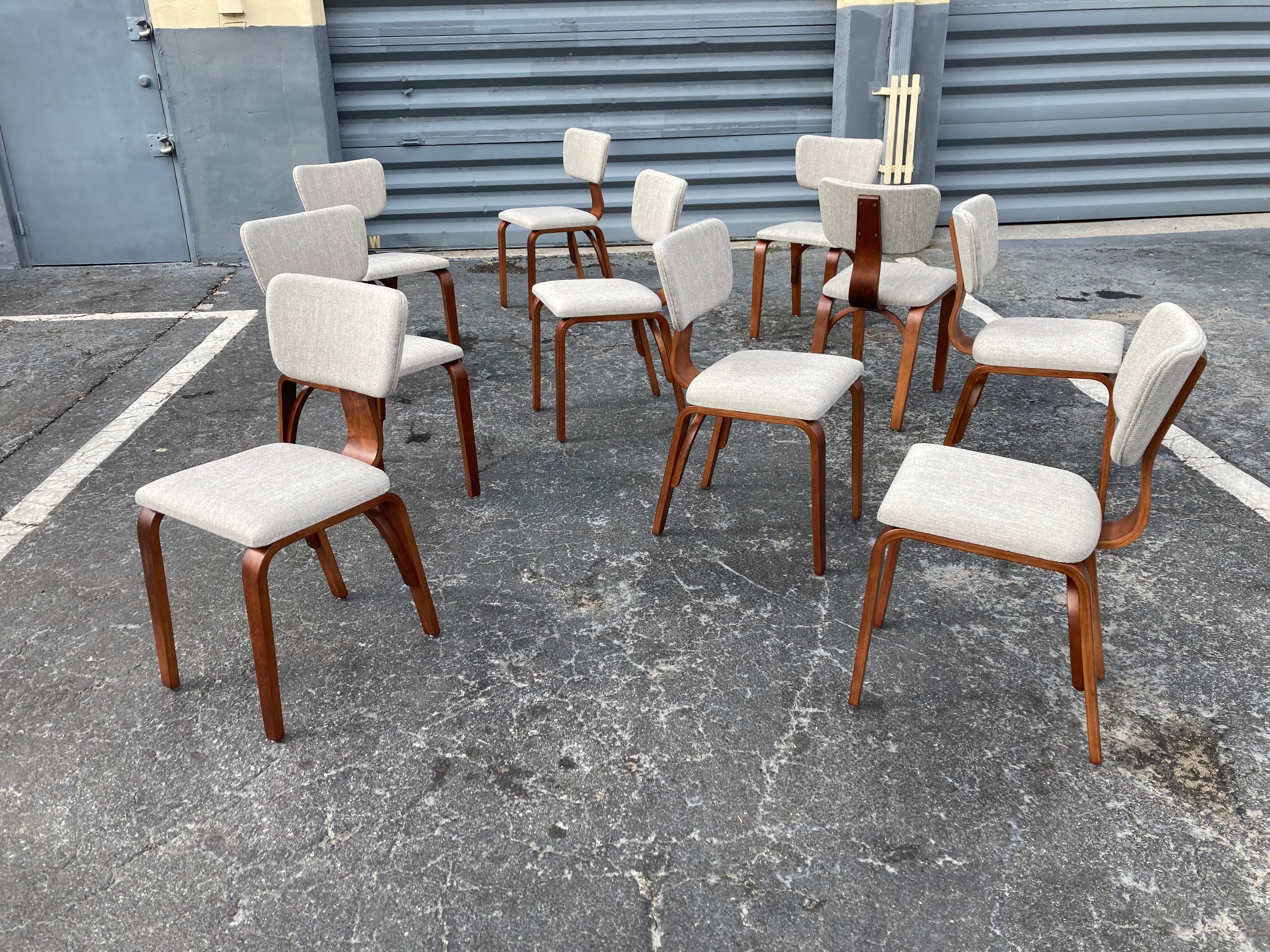 Set of Ten Joe Atkinson Chairs for Thonet USA, 1950's 6