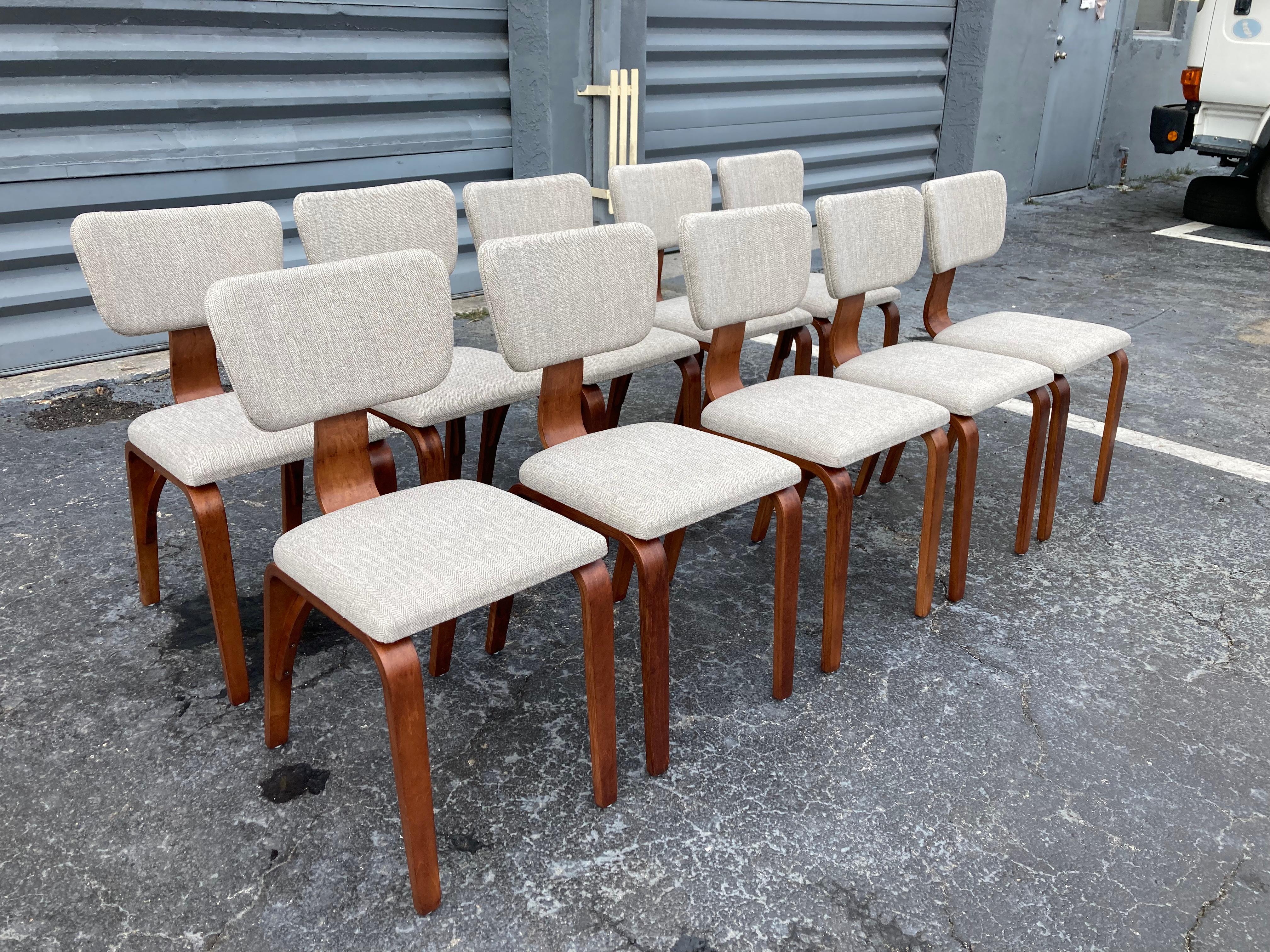Set of Ten Joe Atkinson Chairs for Thonet USA, 1950's 10