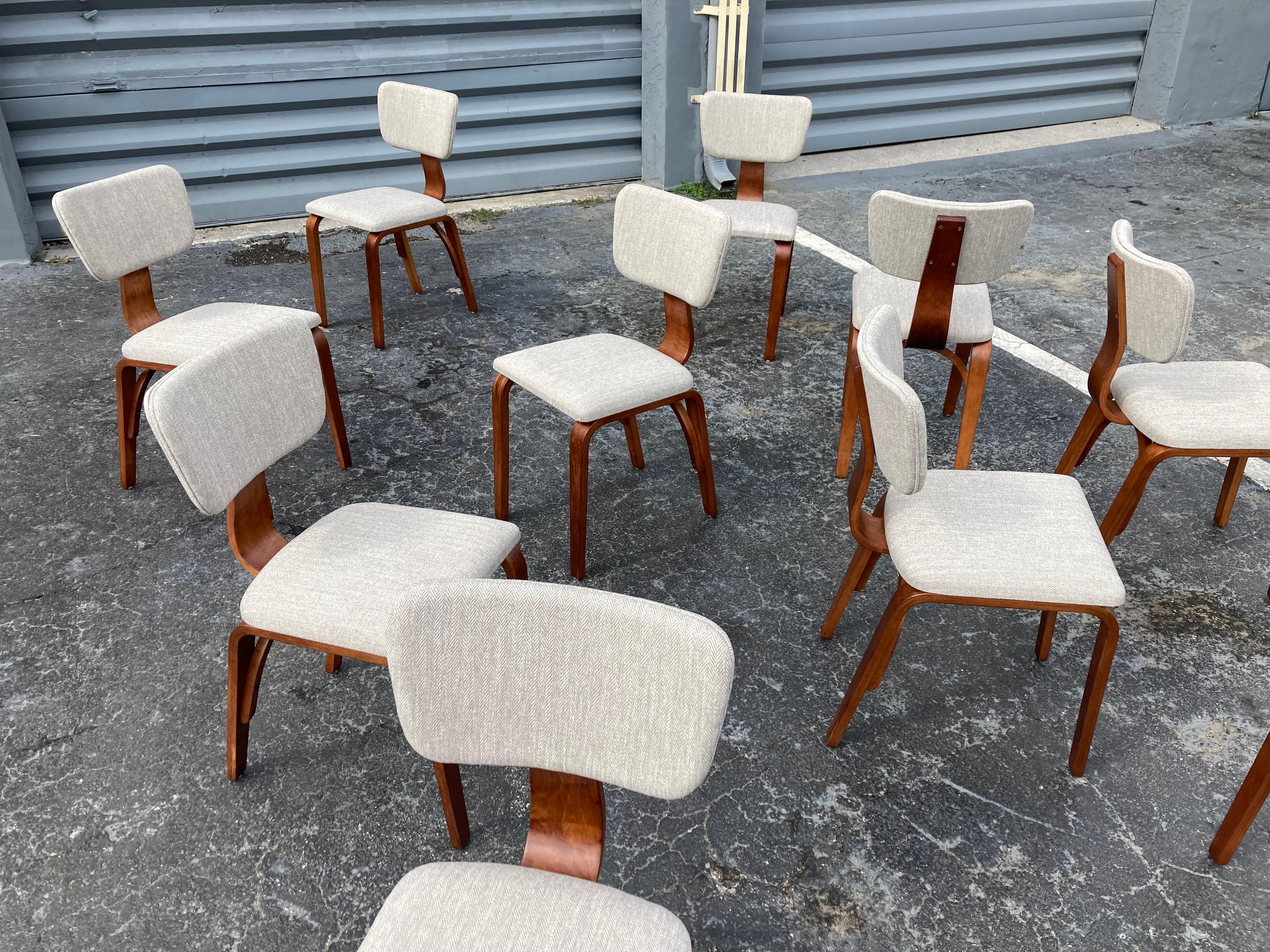 Set of Ten Joe Atkinson Chairs for Thonet USA, 1950's 11