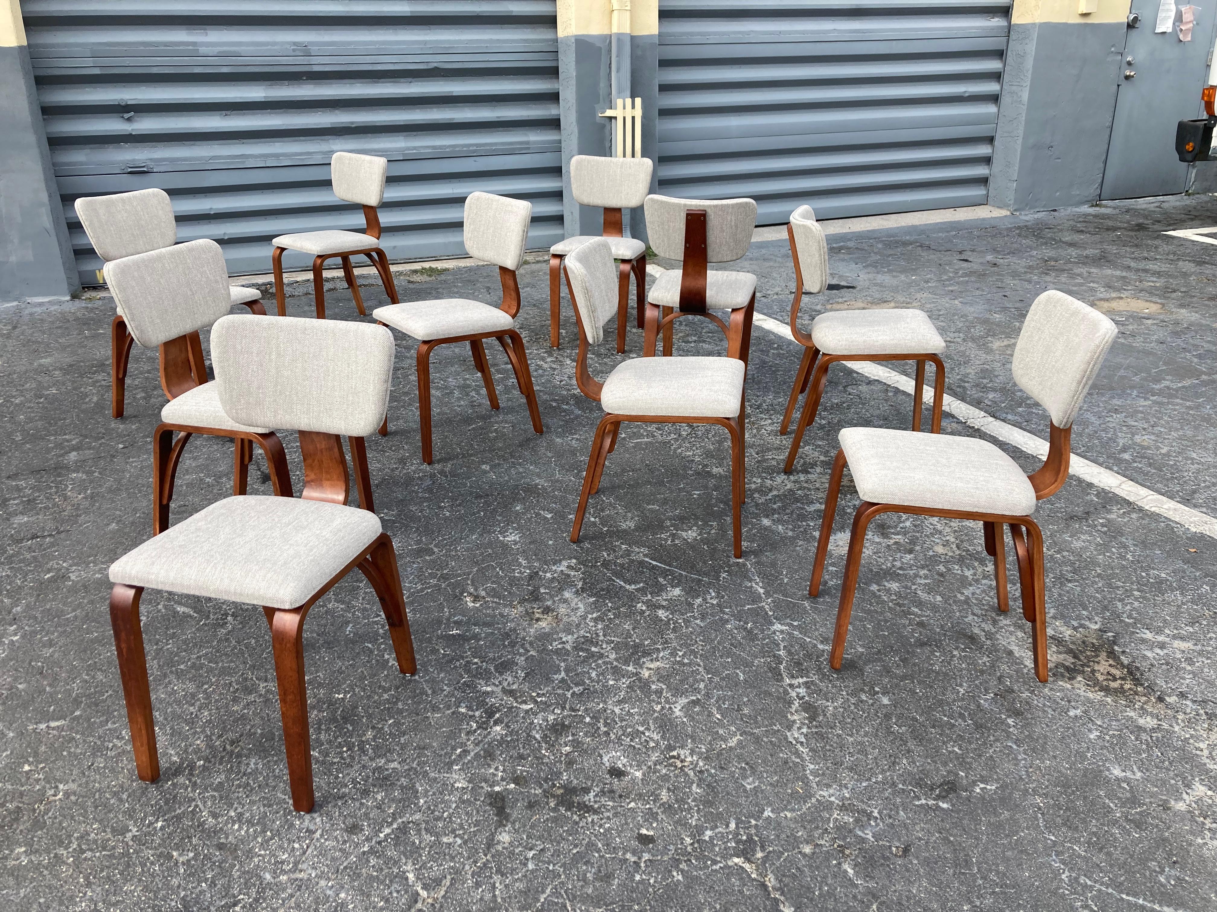 Set of Ten Joe Atkinson Chairs for Thonet USA, 1950's 12