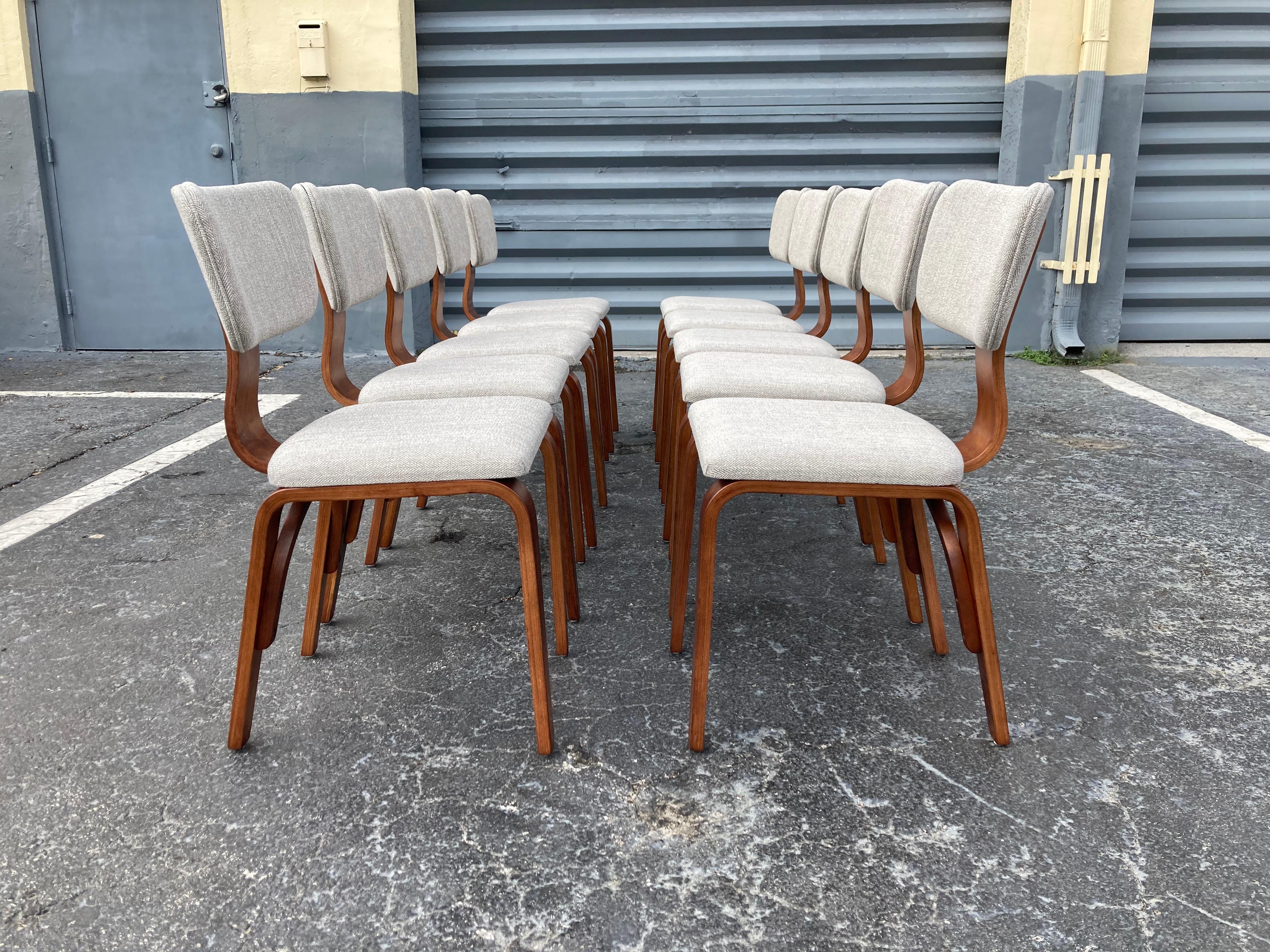 Mid-Century Modern Set of Ten Joe Atkinson Chairs for Thonet USA, 1950's