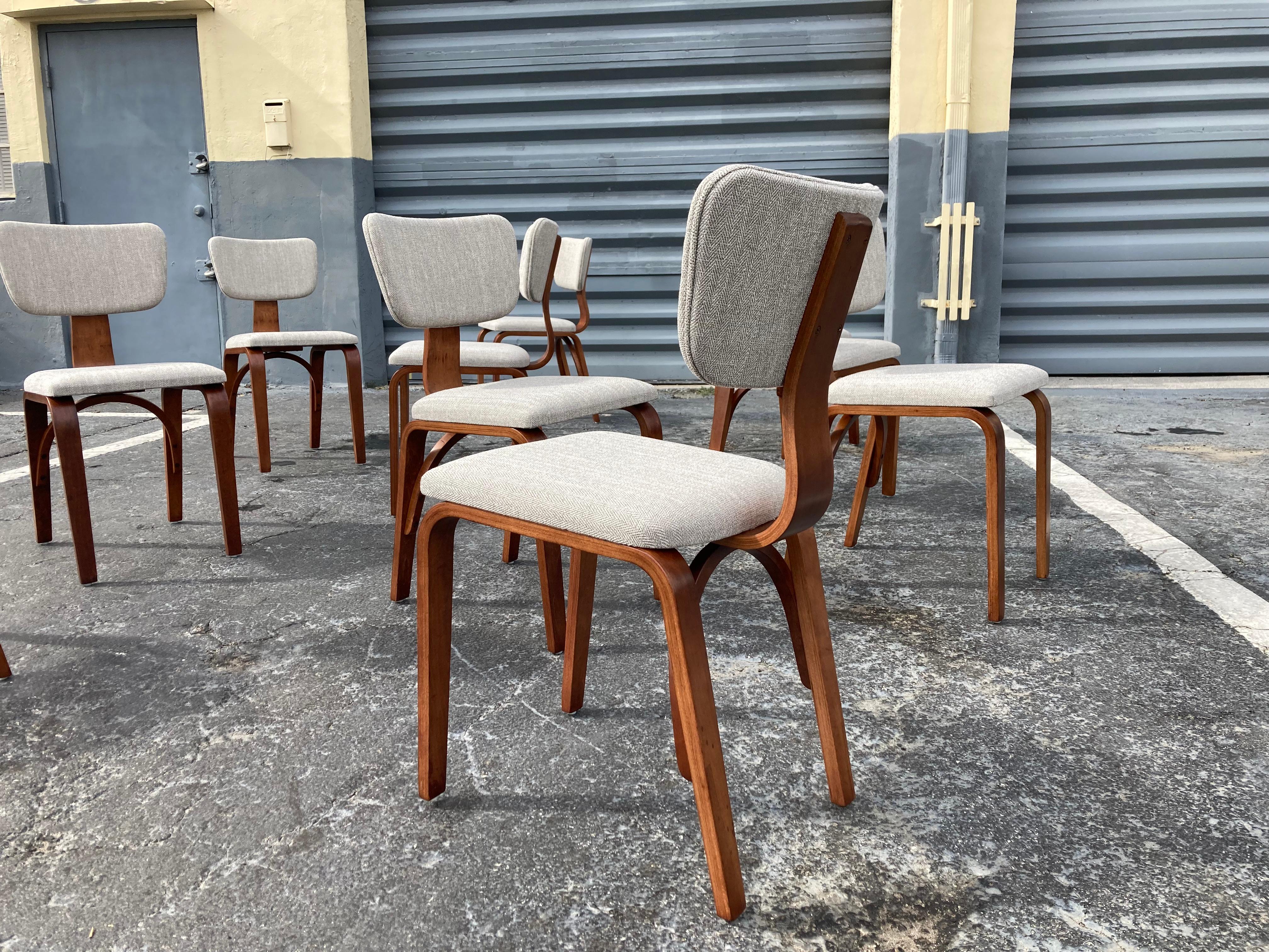 Mid-20th Century Set of Ten Joe Atkinson Chairs for Thonet USA, 1950's