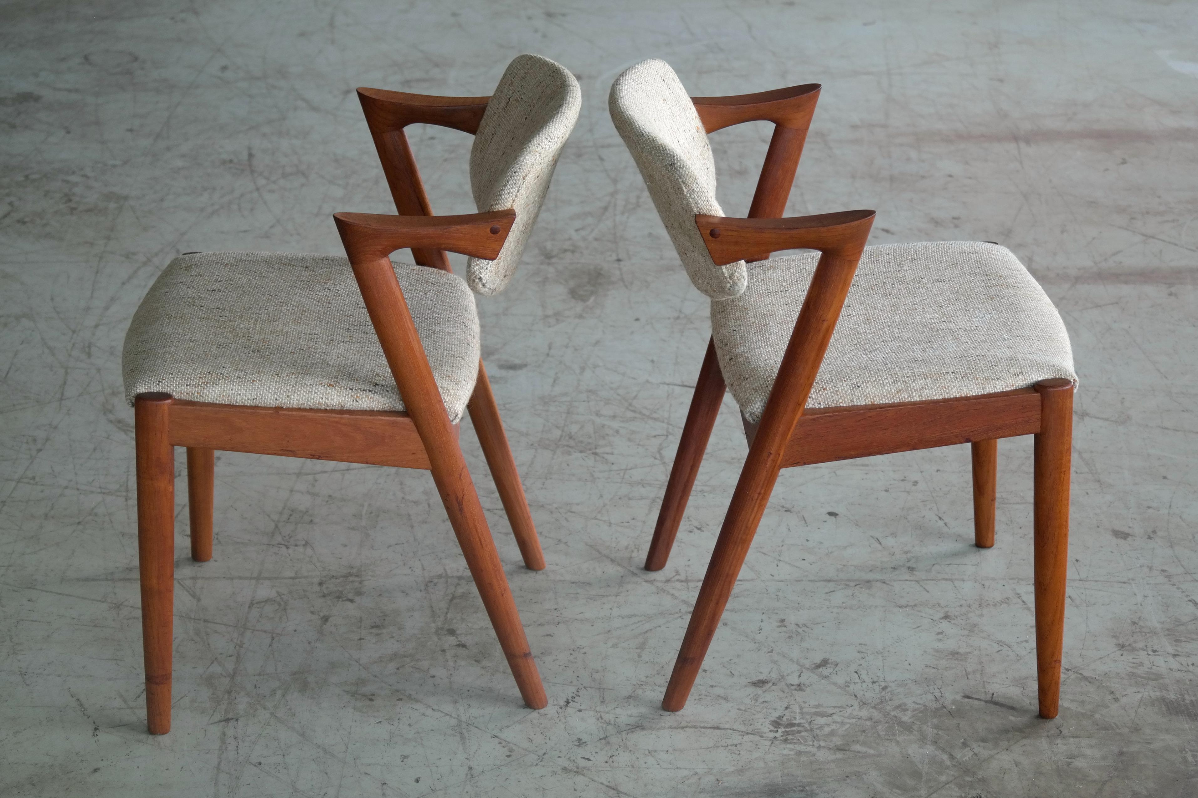 Set of Ten Kai Kristiansen Model 42 Teak Dining Chairs for Schou Andersen, 1960s 5