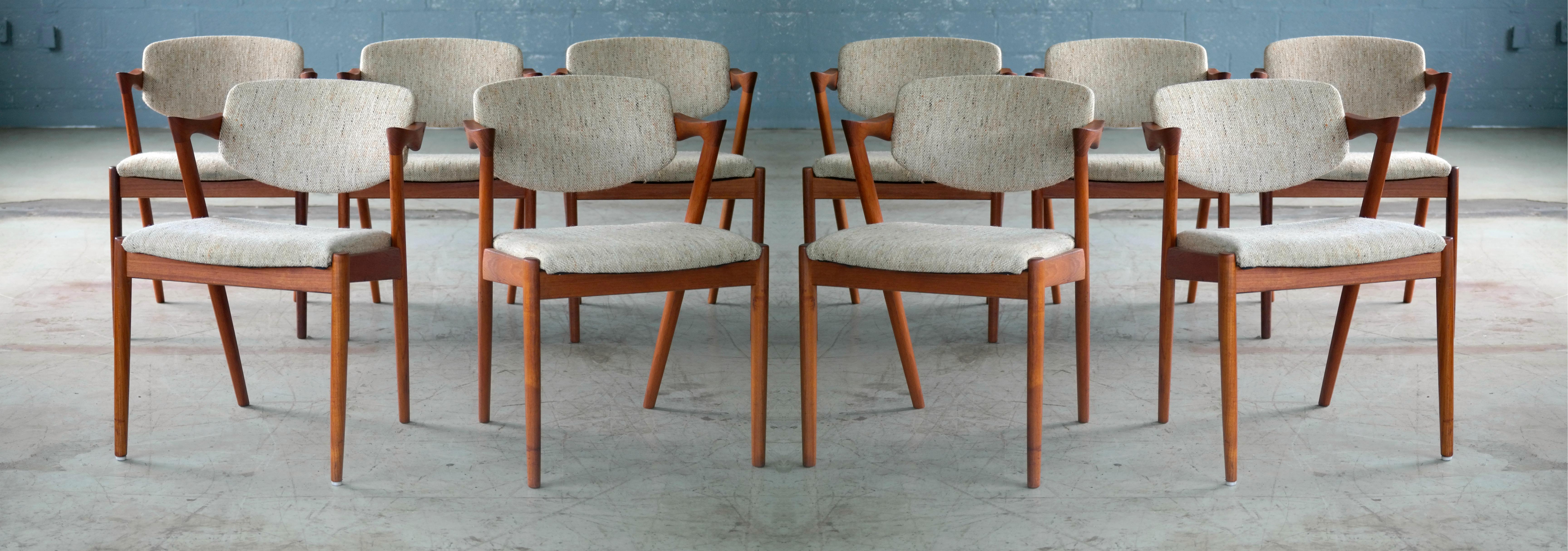 Set of ten model #42 dining chairs also known as the 