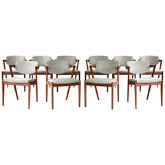 Set of Ten Kai Kristiansen Model 42 Teak Dining Chairs for Schou Andersen, 1960s