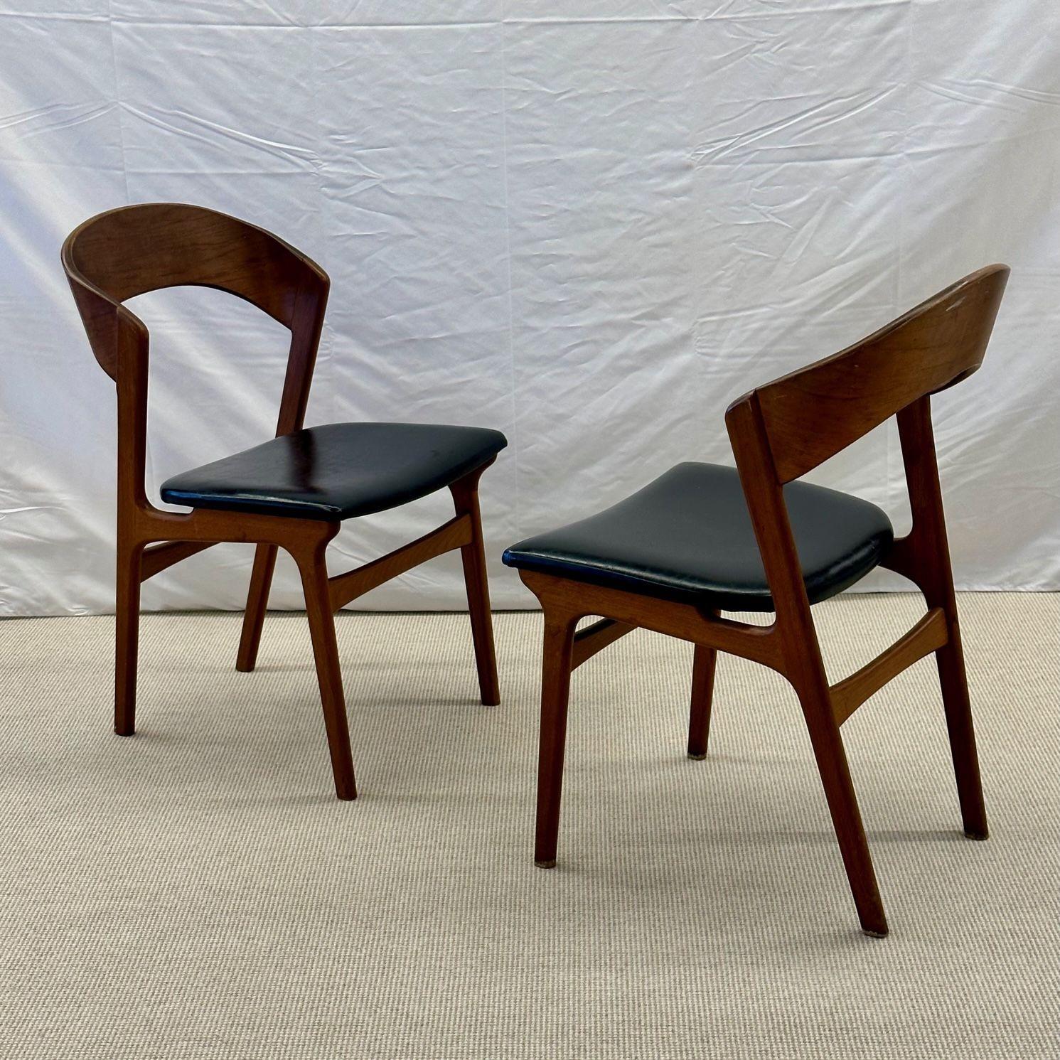 Set of Ten Kai Kristiansen Style Mid-Century Modern Dining / Side Chairs, Danish For Sale 5