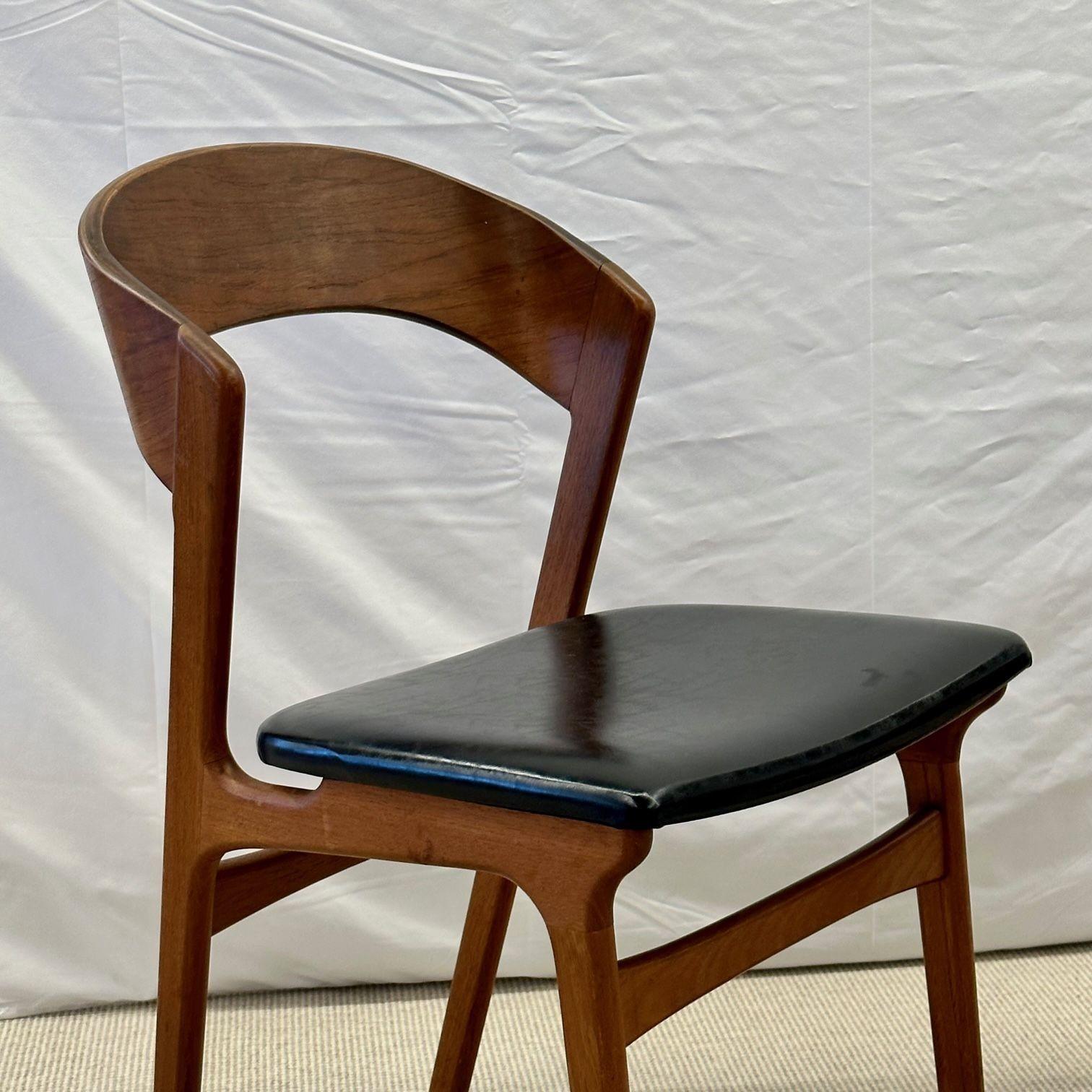 Set of Ten Kai Kristiansen Style Mid-Century Modern Dining / Side Chairs, Danish For Sale 11