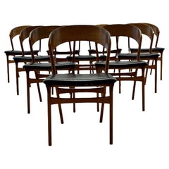 Ensemble de dix chaises de salle à manger / chaises d'appoint de style Kai Kristiansen, Modernes du milieu du siècle, danoises