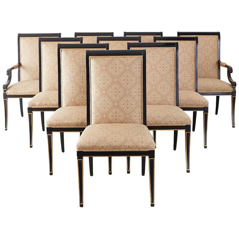 Set of Ten Karges English Regency Style Dining Chairs at 1stDibs