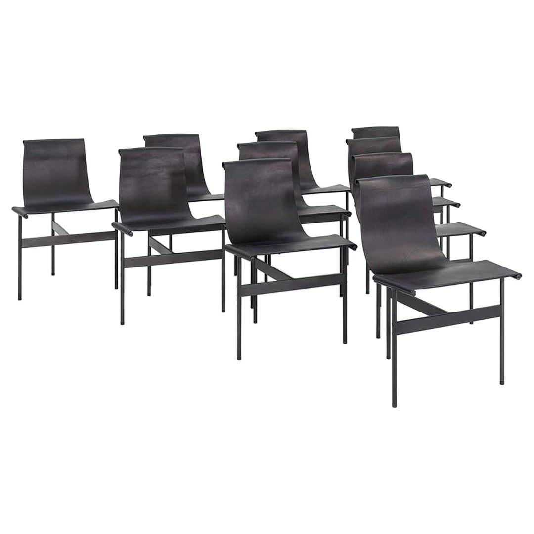 Set of Ten Katavolos Littell and Kelley for Gratz Industries Chairs in Black