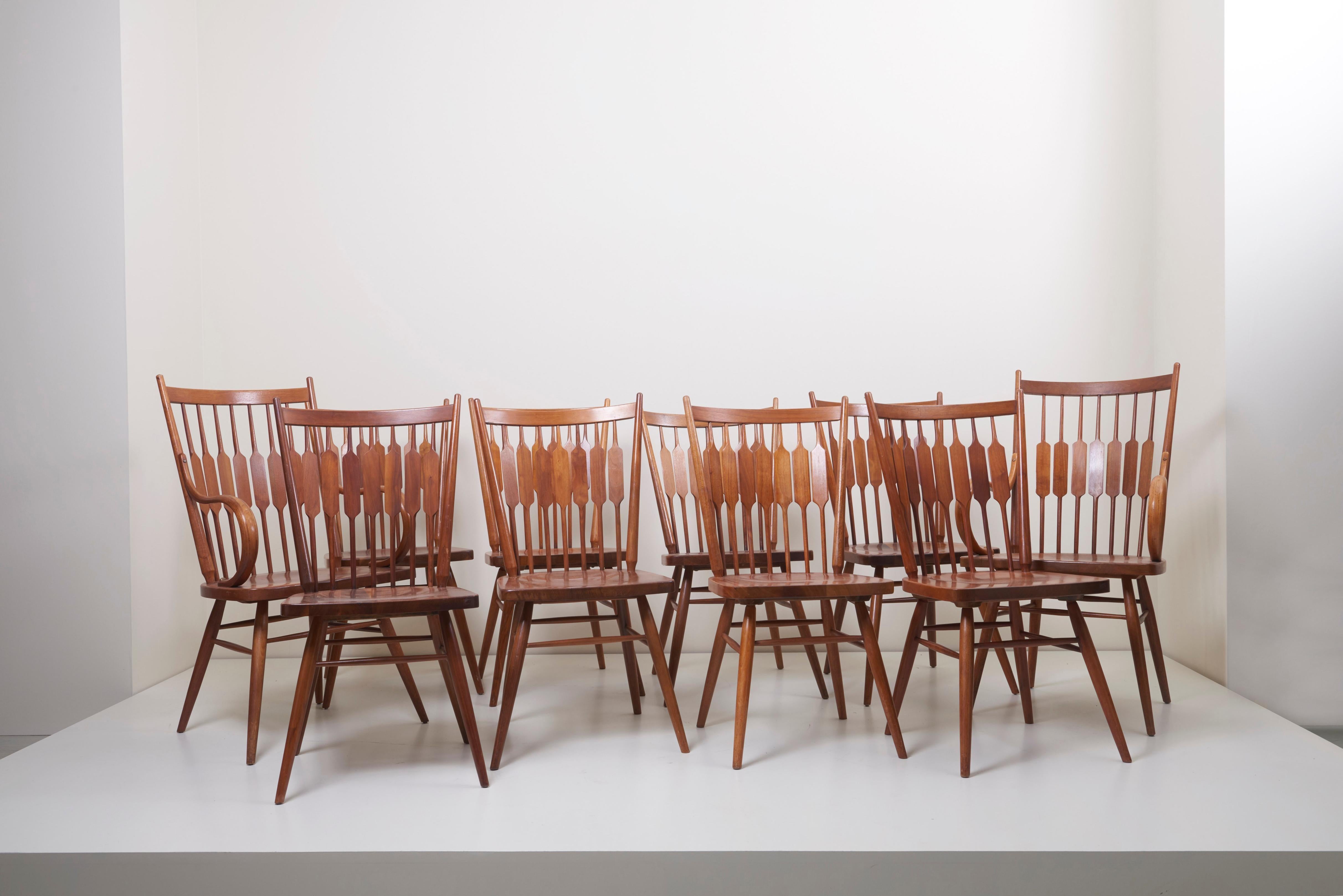 Satz von zehn Kipp Stewart für Drexel „Centennial“-Stühlen (Moderne der Mitte des Jahrhunderts) im Angebot
