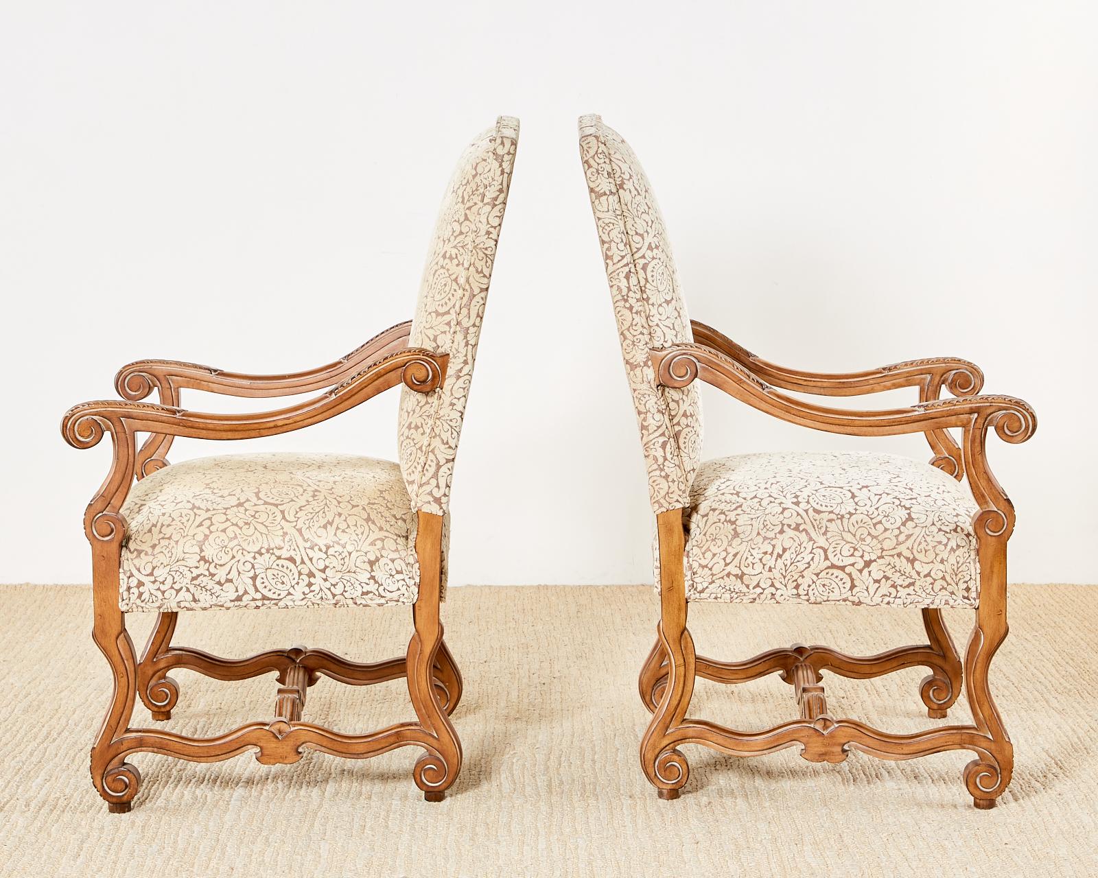 Set of Ten Kreiss French Louis XIV Os De Mouton Dining Chairs 3