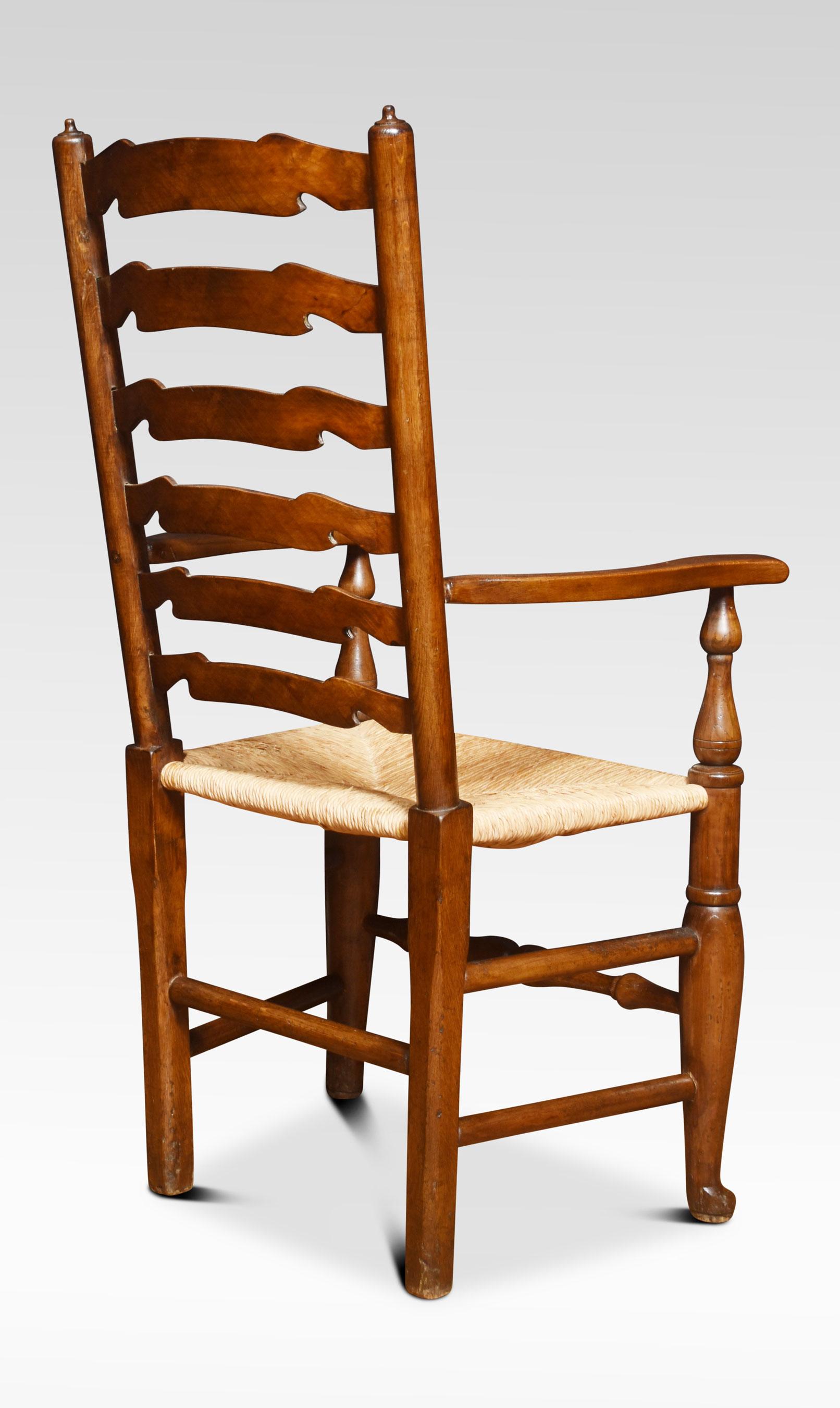 British Set of Ten Ladder Back Dining Chairs