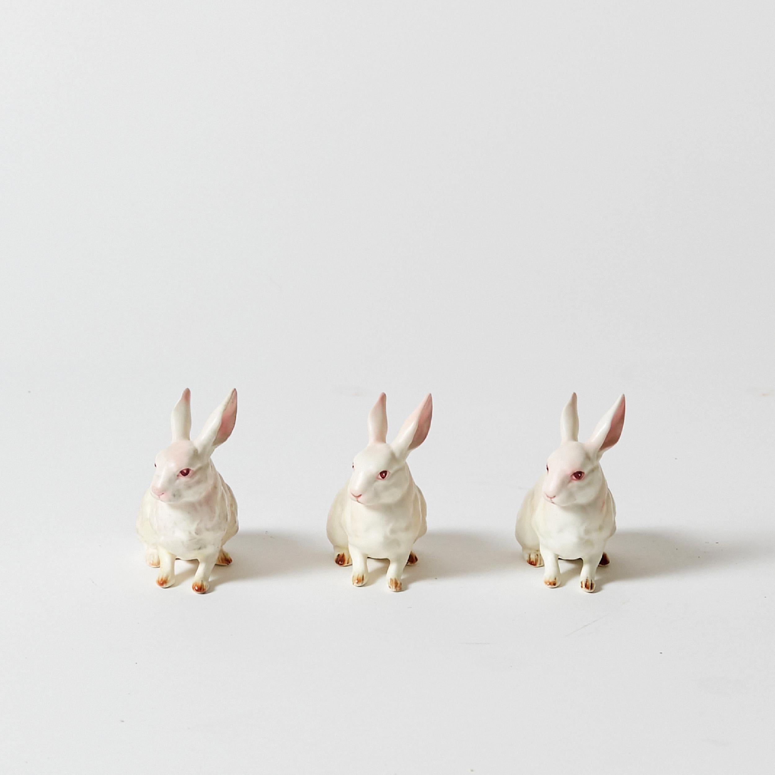 Set of Ten Lefton Hand Painted Porcelain Bunnies Made in Japan in 1960 4