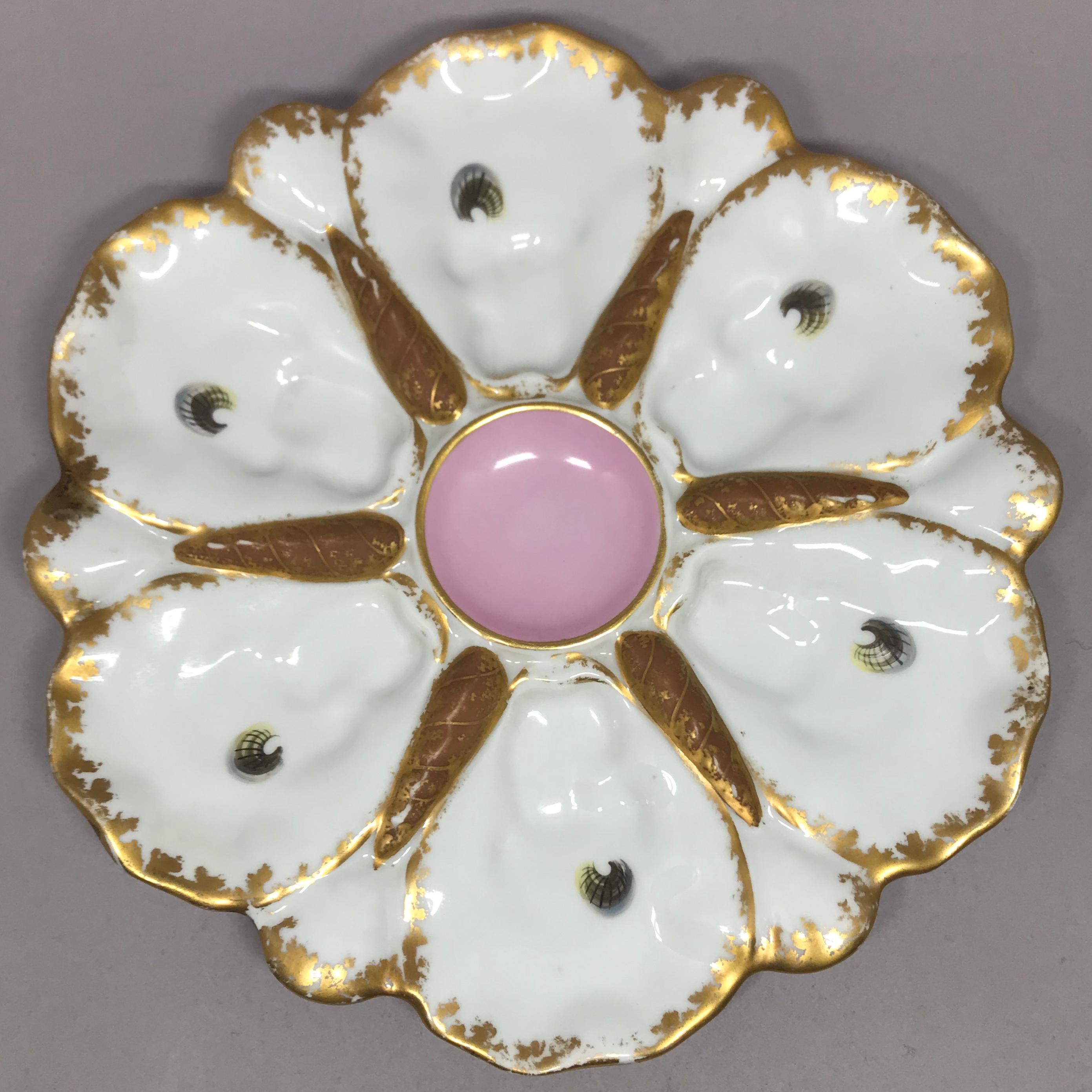 French Set of Ten Limoges Oyster Plates