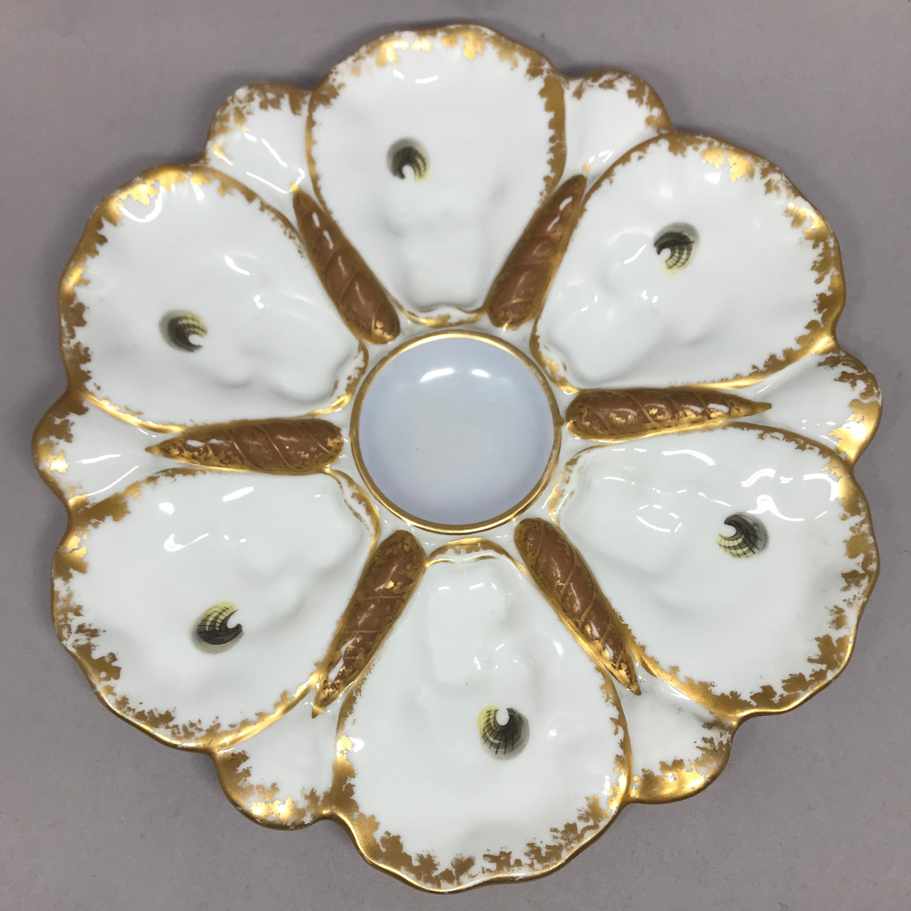 20th Century Set of Ten Limoges Oyster Plates