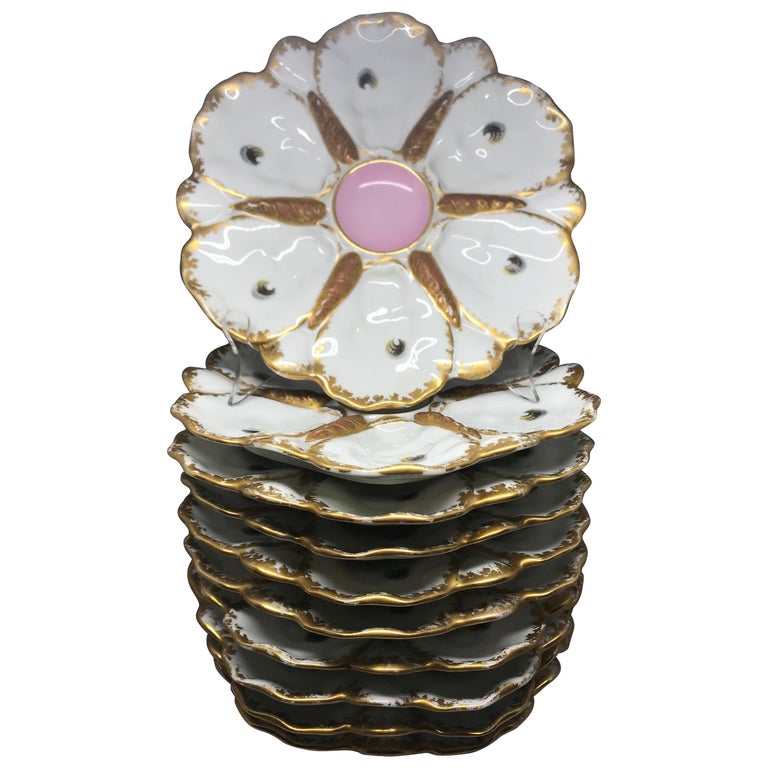 Set of Ten Limoges Oyster Plates For Sale at 1stdibs
