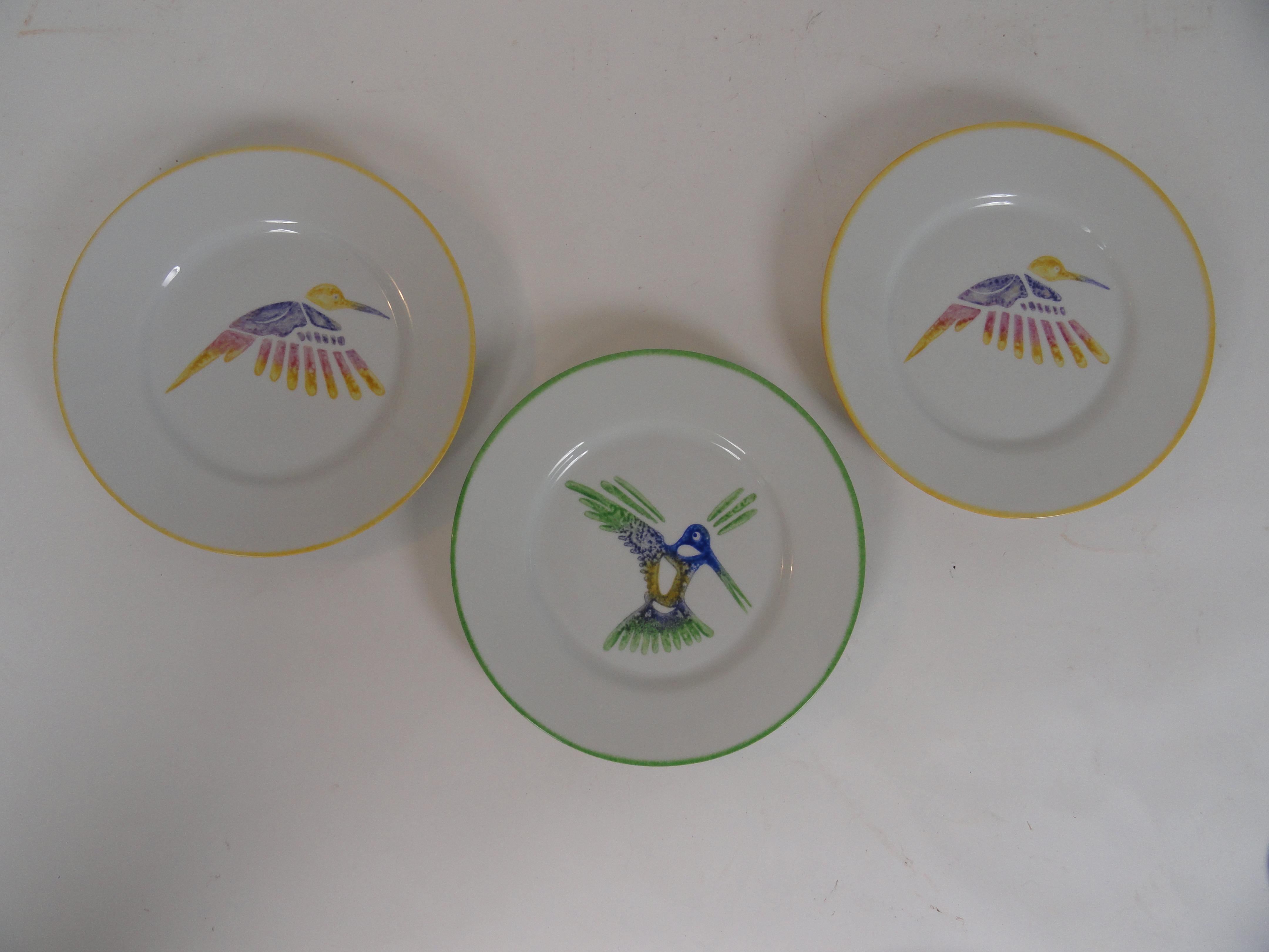 French Set of Ten Limoges Painted Plates For Sale