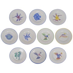 Set of Ten Limoges Painted Plates