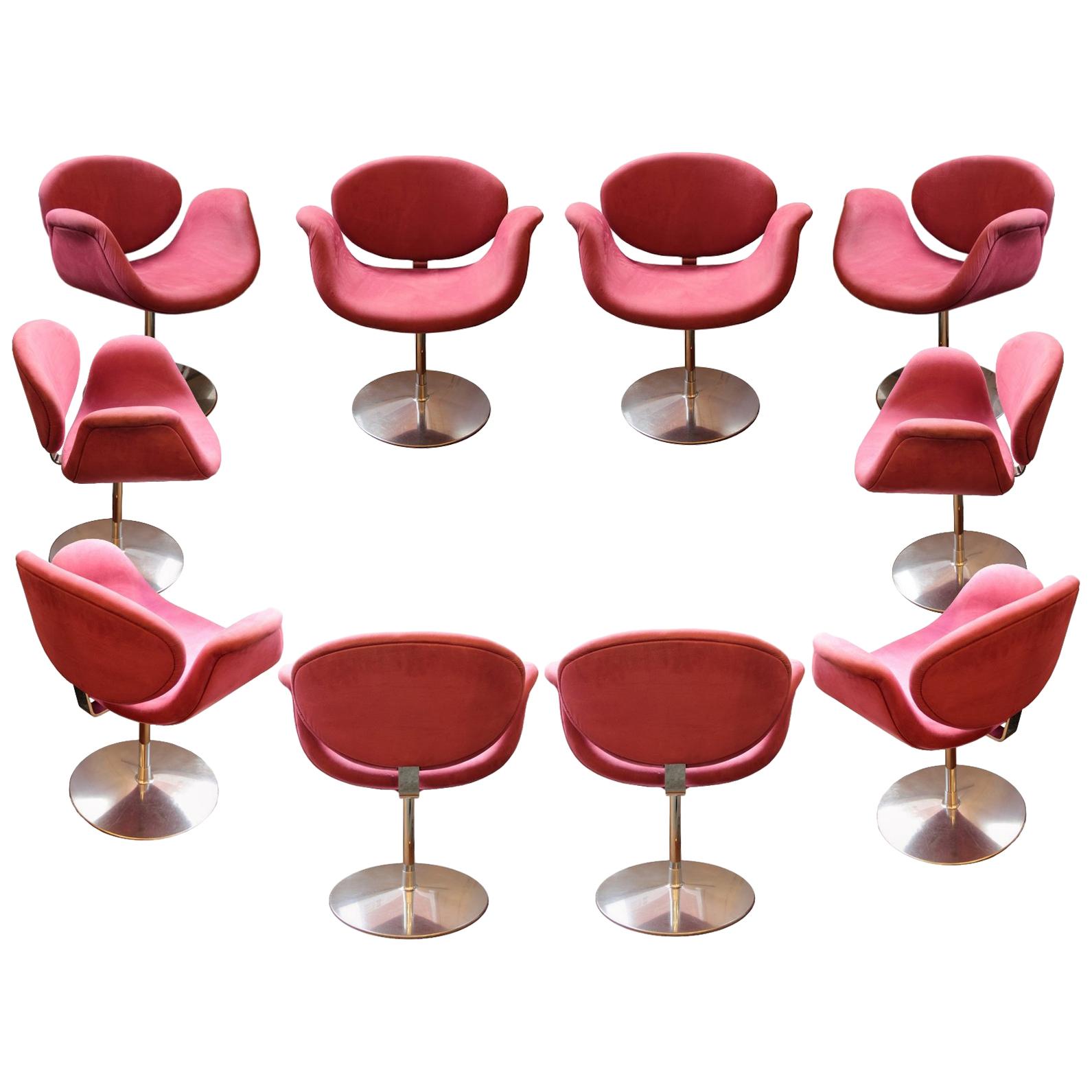 Set of Ten "Little Tulip" Armchairs by Pierre Paulin, 163 Model, circa 1965