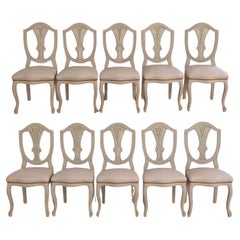Set of Ten Louis XV–Louis XVI Transition Style Chairs, France, 20th Century