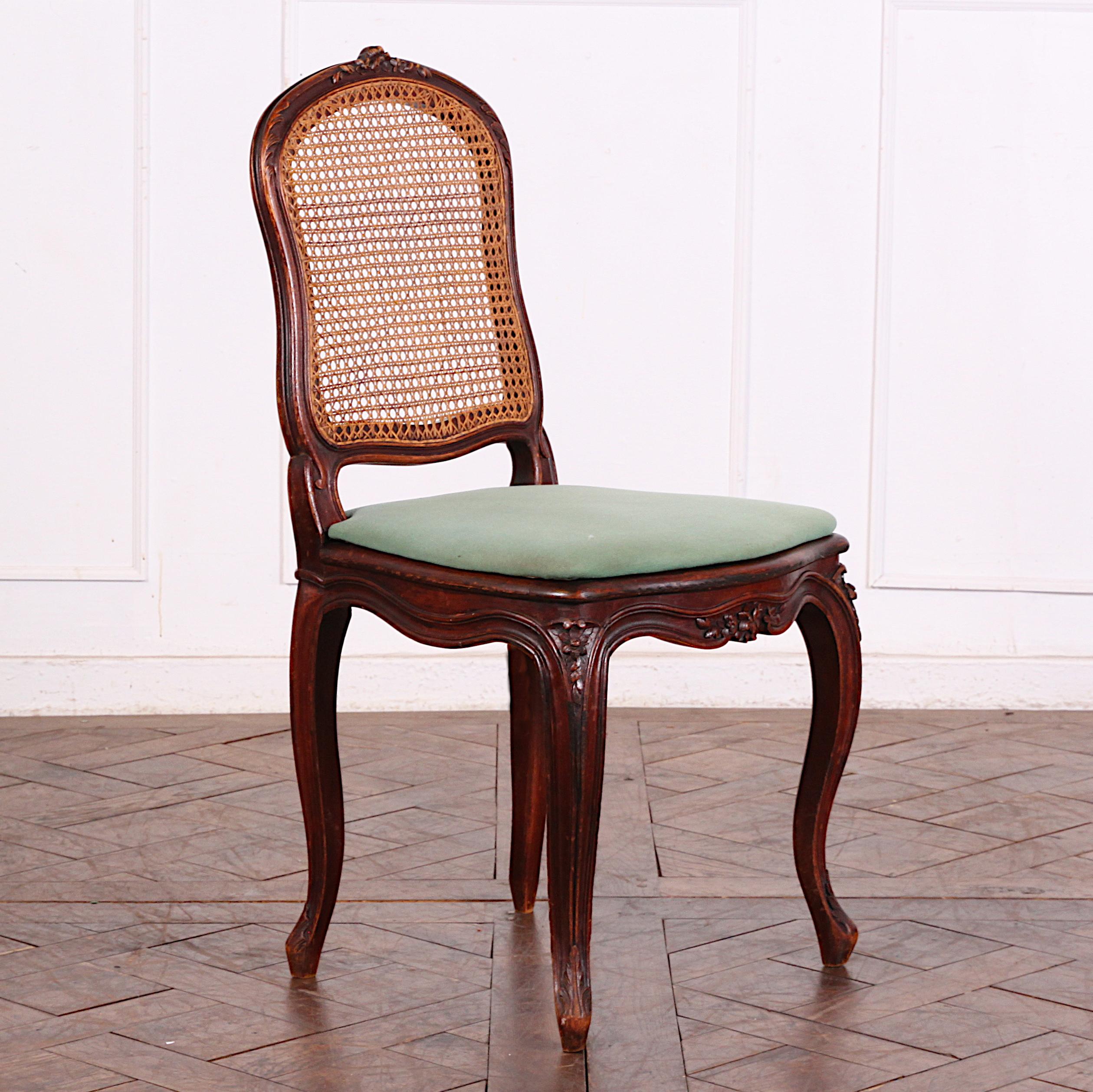 Early 20th Century Set of Ten Louis XV Style Caned Dining Chairs