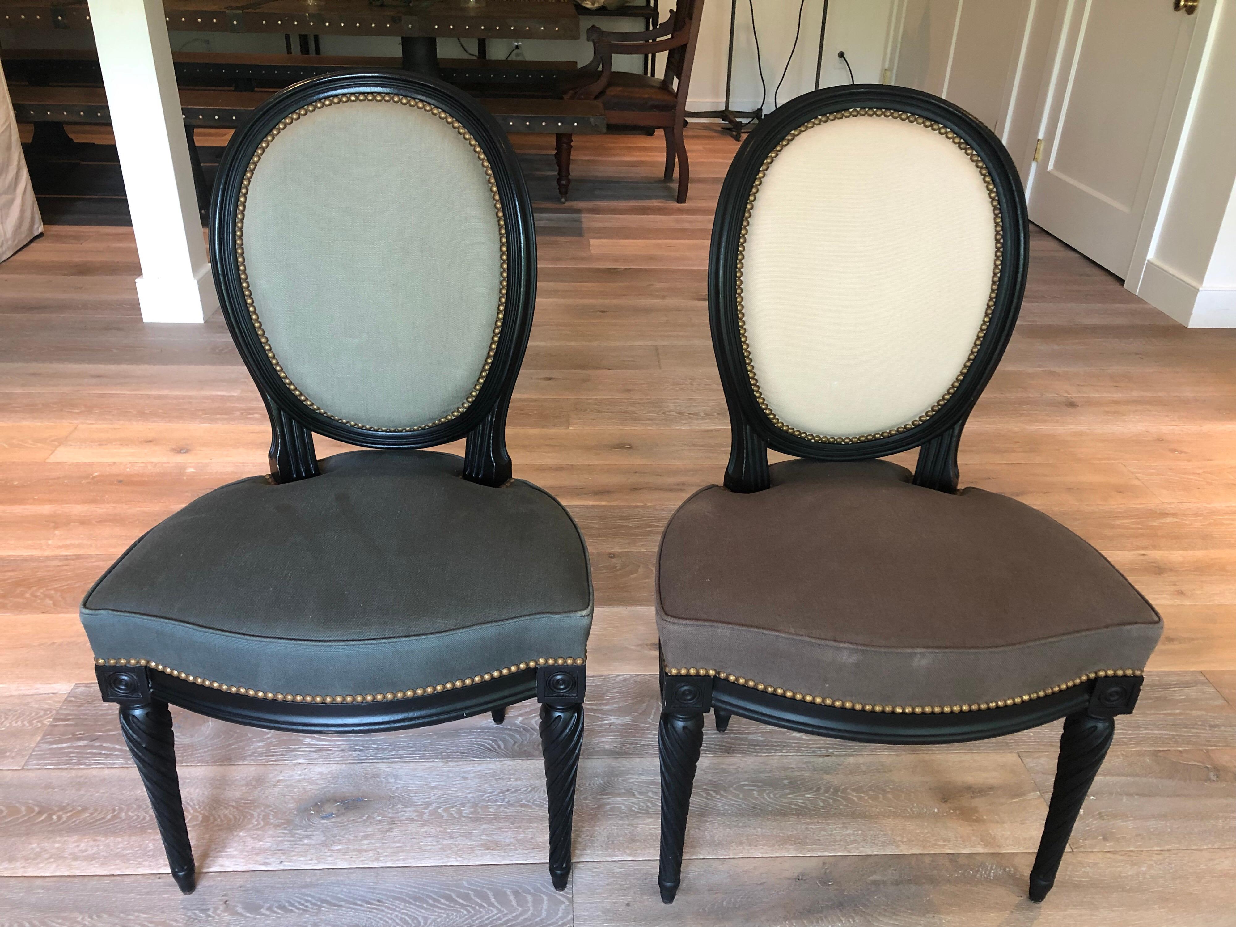 Contemporary Set of Eight Louis XVI Style Dining Chairs