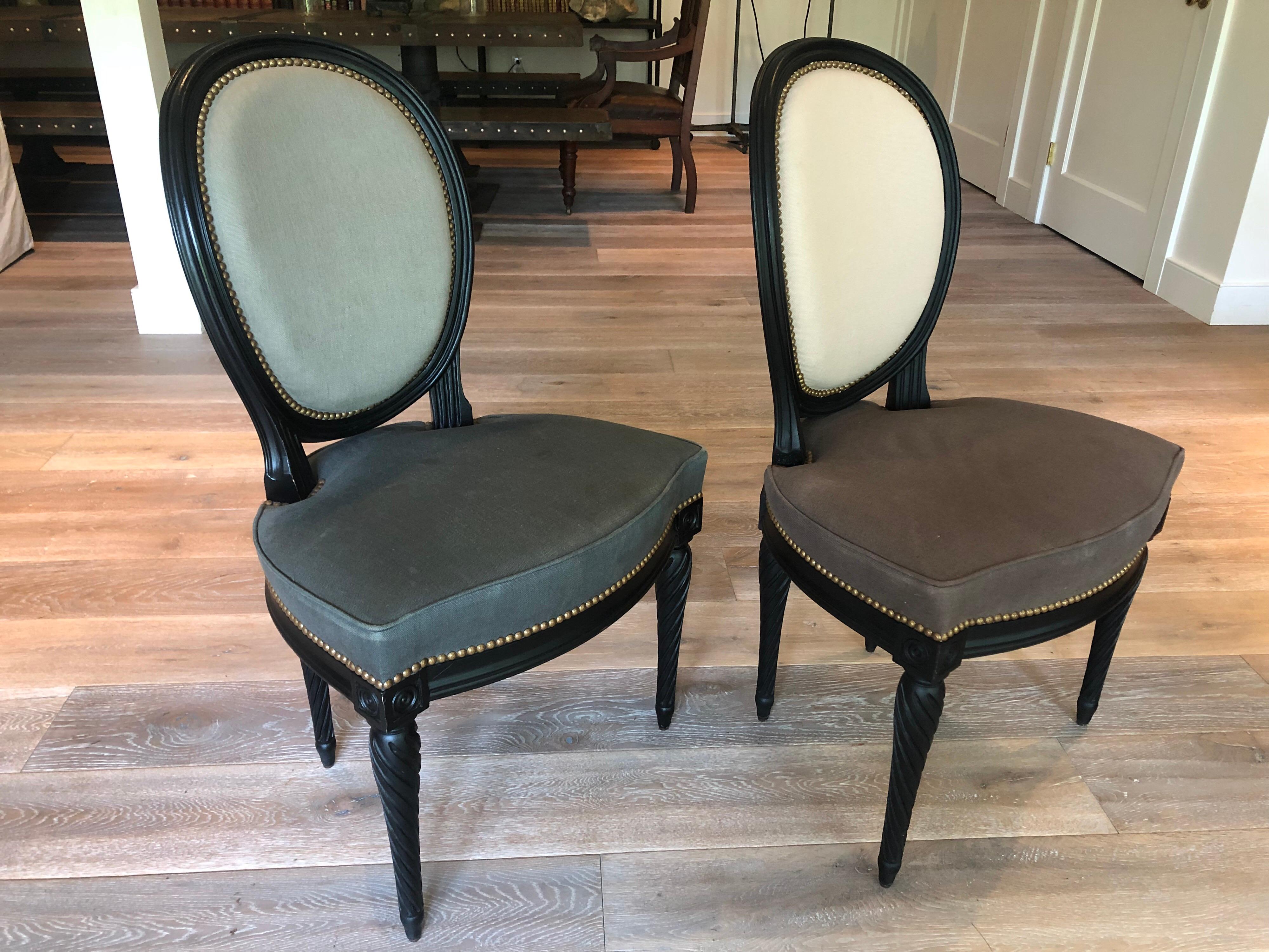 Upholstery Set of Eight Louis XVI Style Dining Chairs