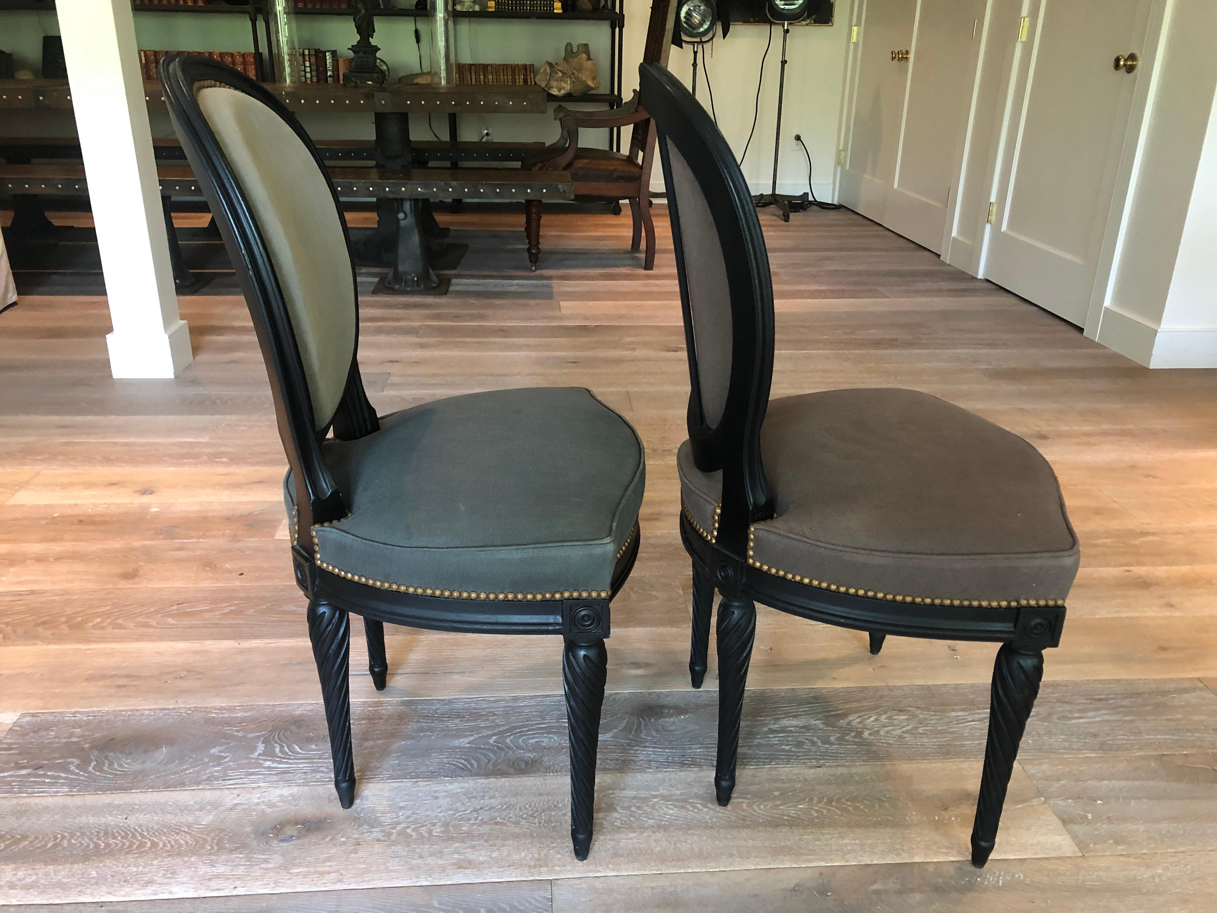 Set of Eight Louis XVI Style Dining Chairs 1