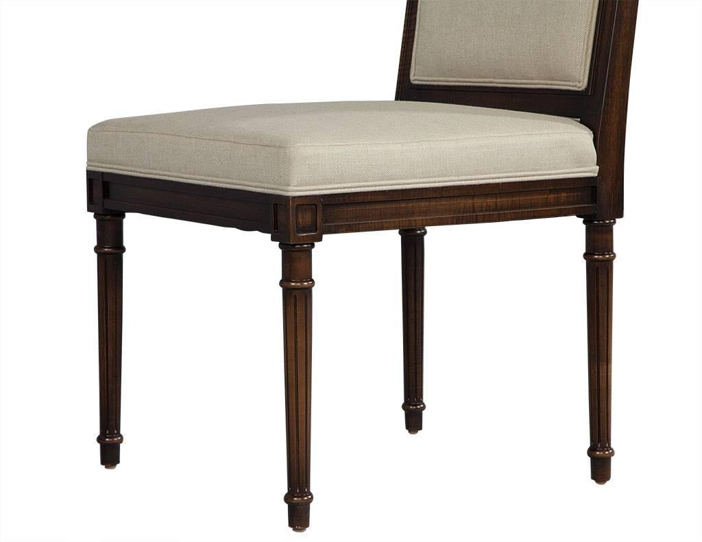 Set of Ten Louis XVI Style Square Back Dining Chairs by Carrocel In Excellent Condition In North York, ON