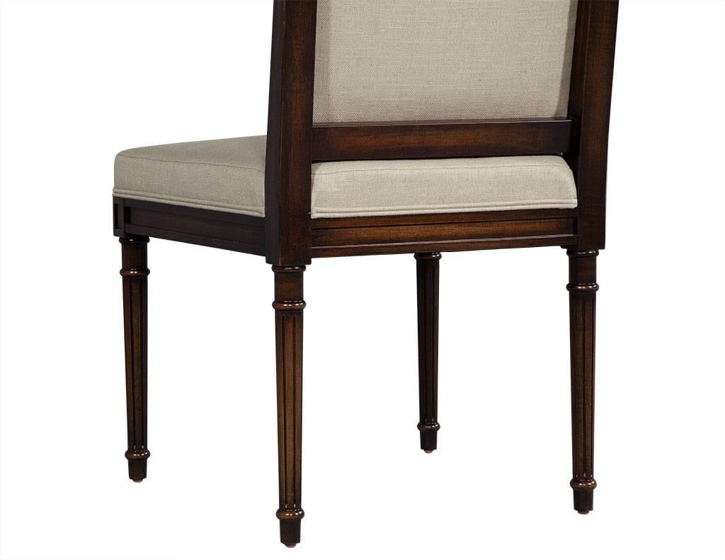 Contemporary Set of Ten Louis XVI Style Square Back Dining Chairs by Carrocel