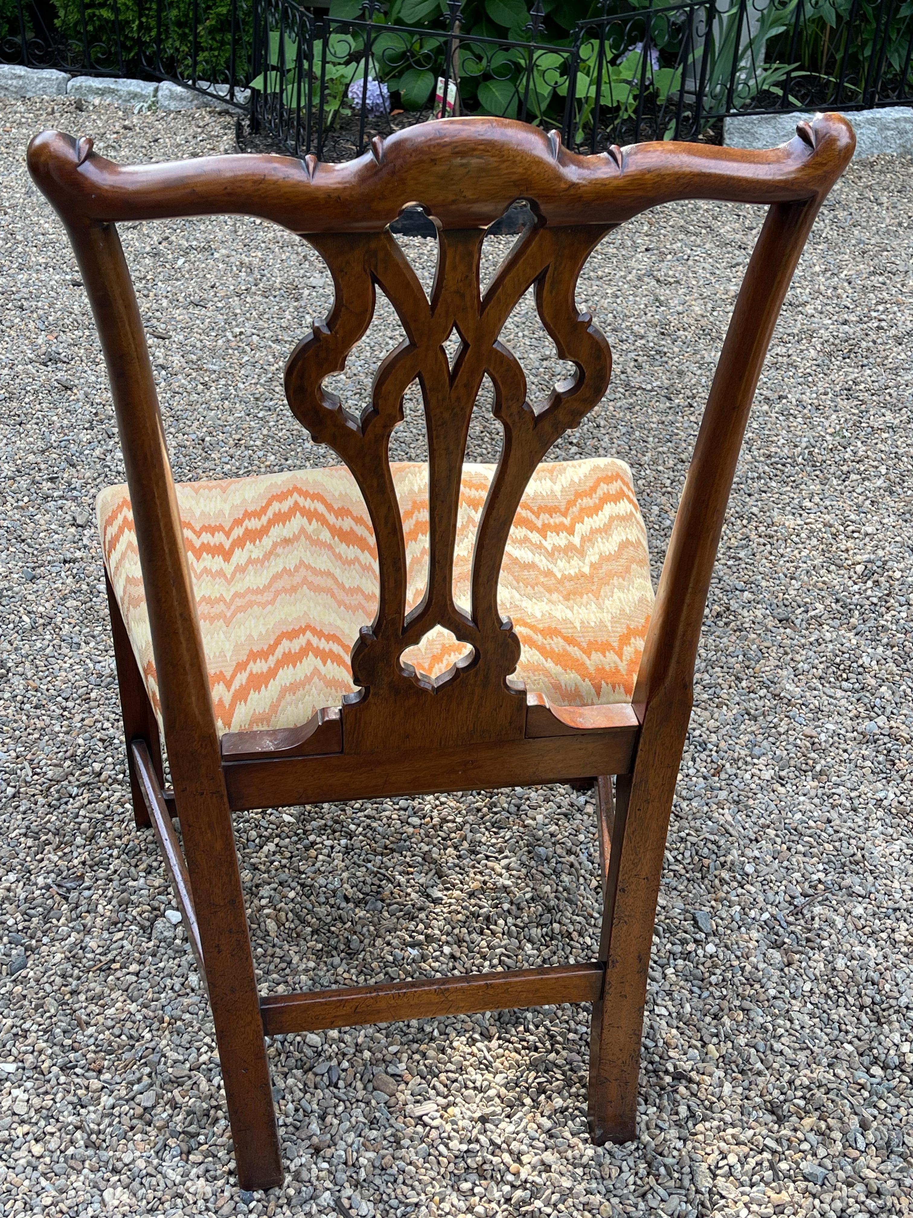 Set of Ten Mahogany Chippendale Style Dining Chairs For Sale 3