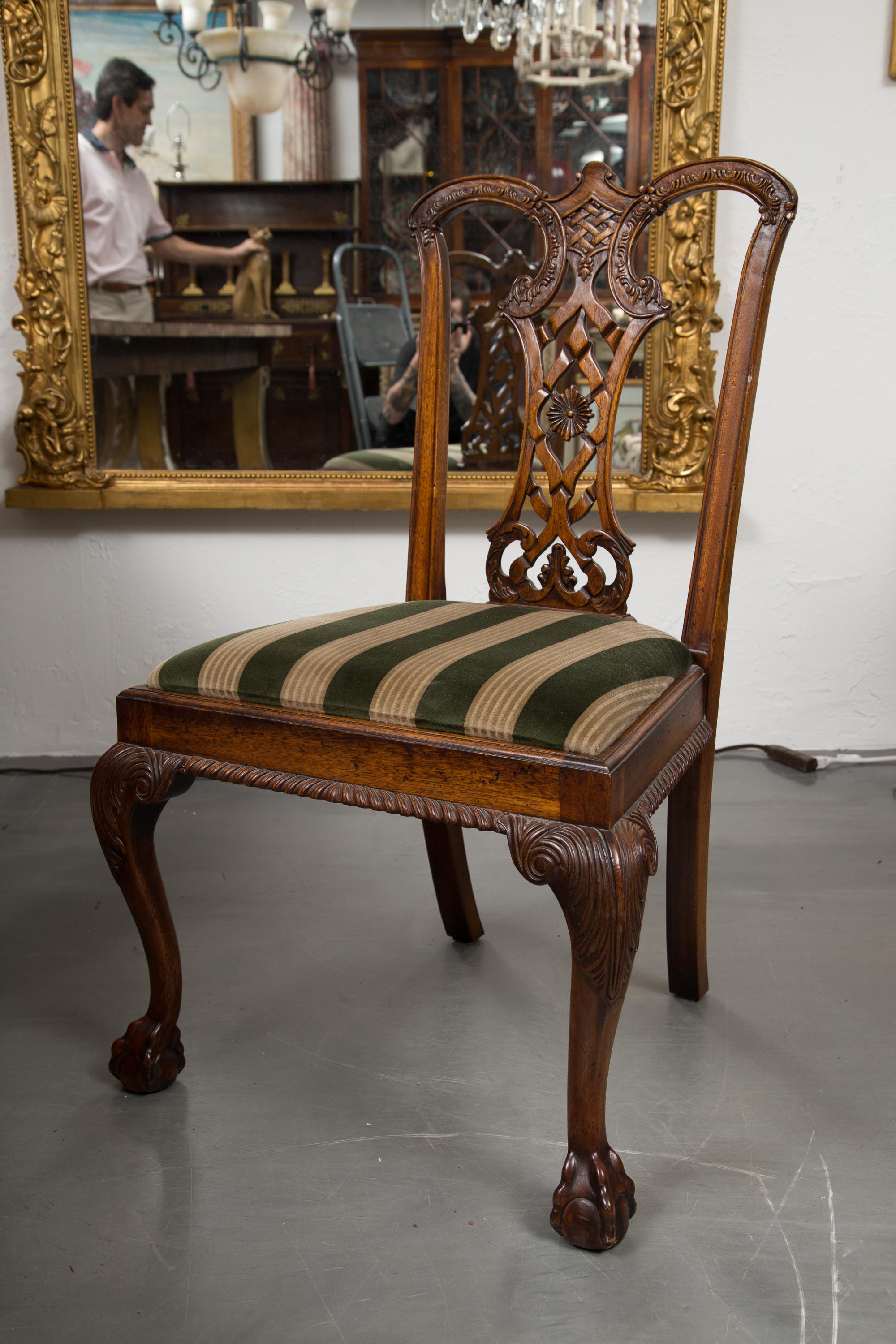 English Set of Ten Mahogany George III Style Dining Chairs