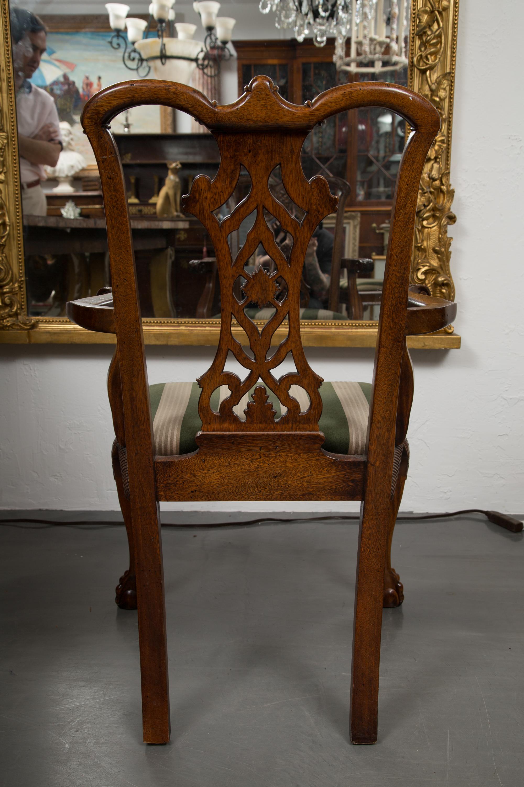 Set of Ten Mahogany George III Style Dining Chairs In Good Condition In WEST PALM BEACH, FL
