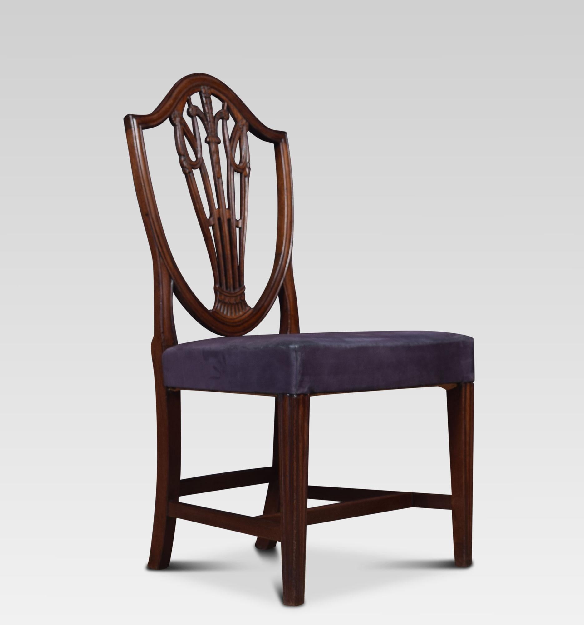 British Set of Ten Mahogany Shield Back Dining Chairs