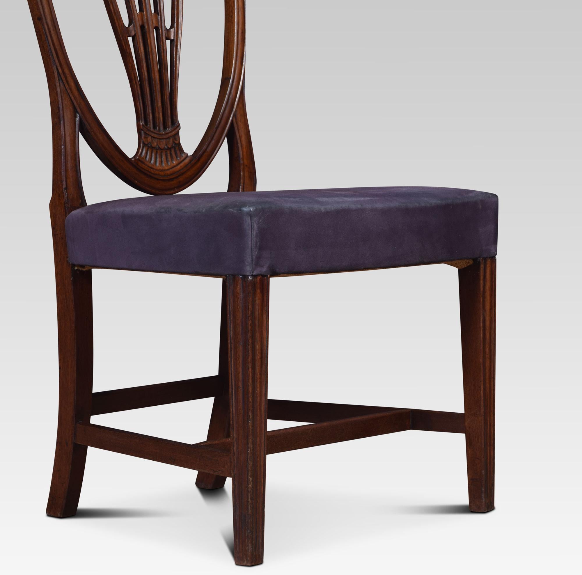 Set of Ten Mahogany Shield Back Dining Chairs In Good Condition In Cheshire, GB