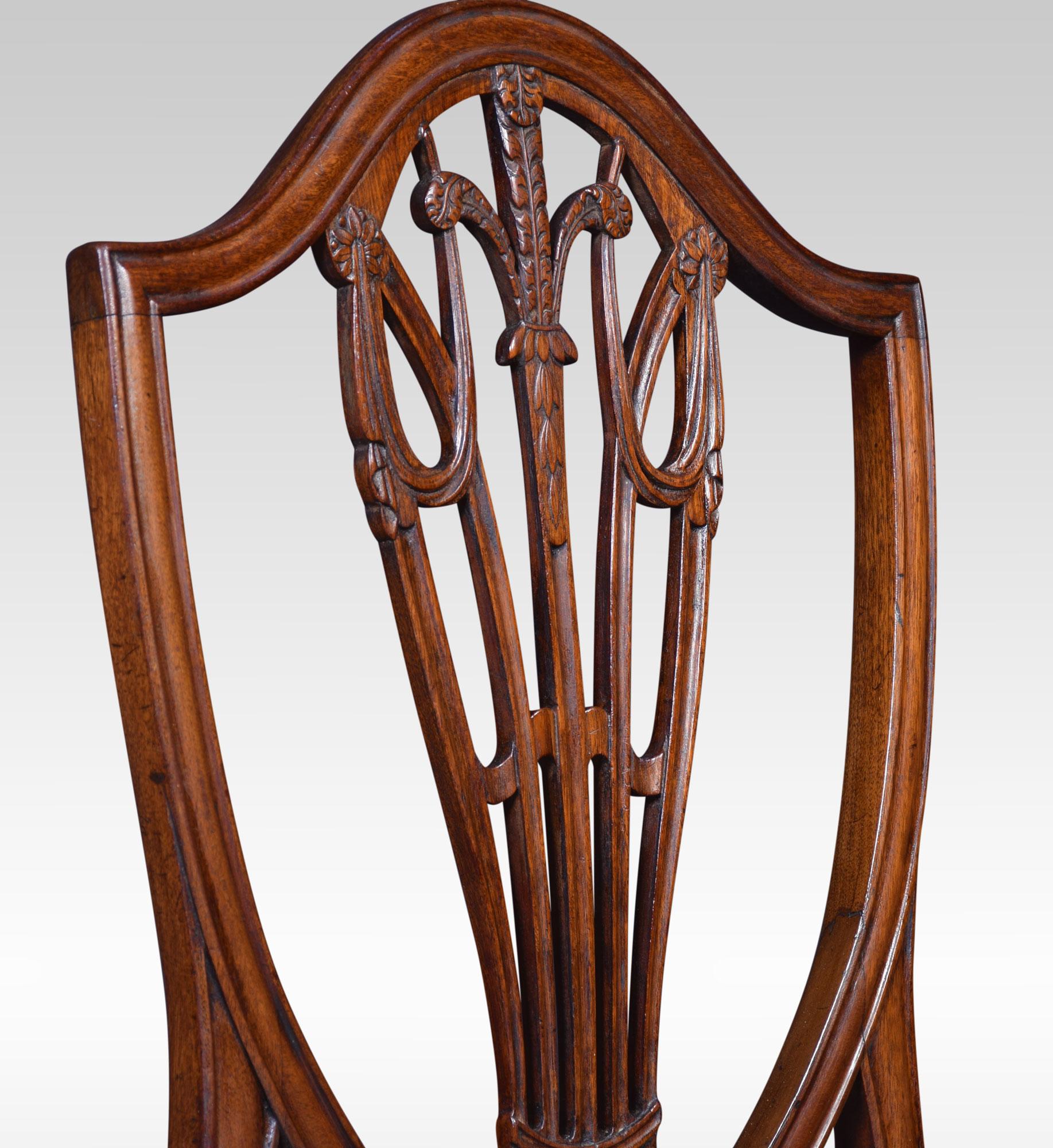 Set of Ten Mahogany Shield Back Dining Chairs 1