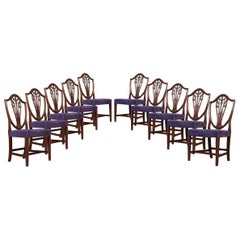 Set of Ten Mahogany Shield Back Dining Chairs