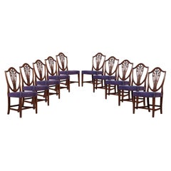 Set of Ten Mahogany Shield Back Dining Chairs