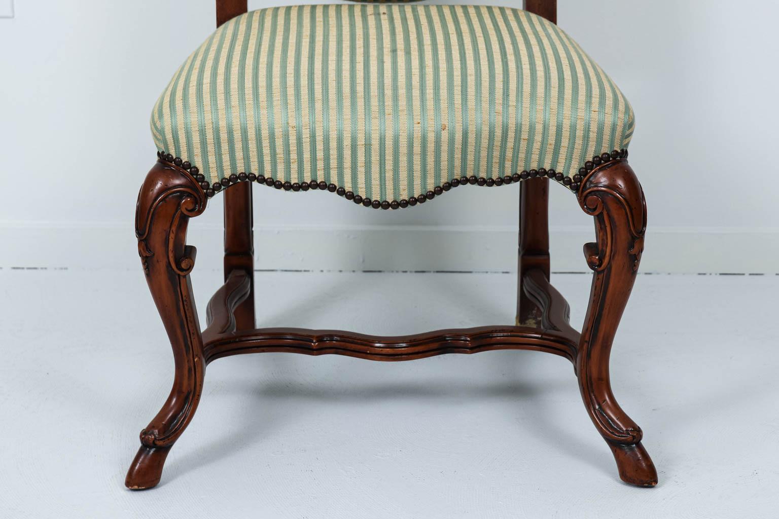 20th Century Set of Ten Mahogany Upholstered Side Chairs 